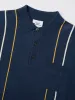 Minimal Mod Knit Striped Polo - Blue Denim sold by Ben Sherman