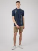 Minimal Mod Knit Striped Polo - Blue Denim sold by Ben Sherman