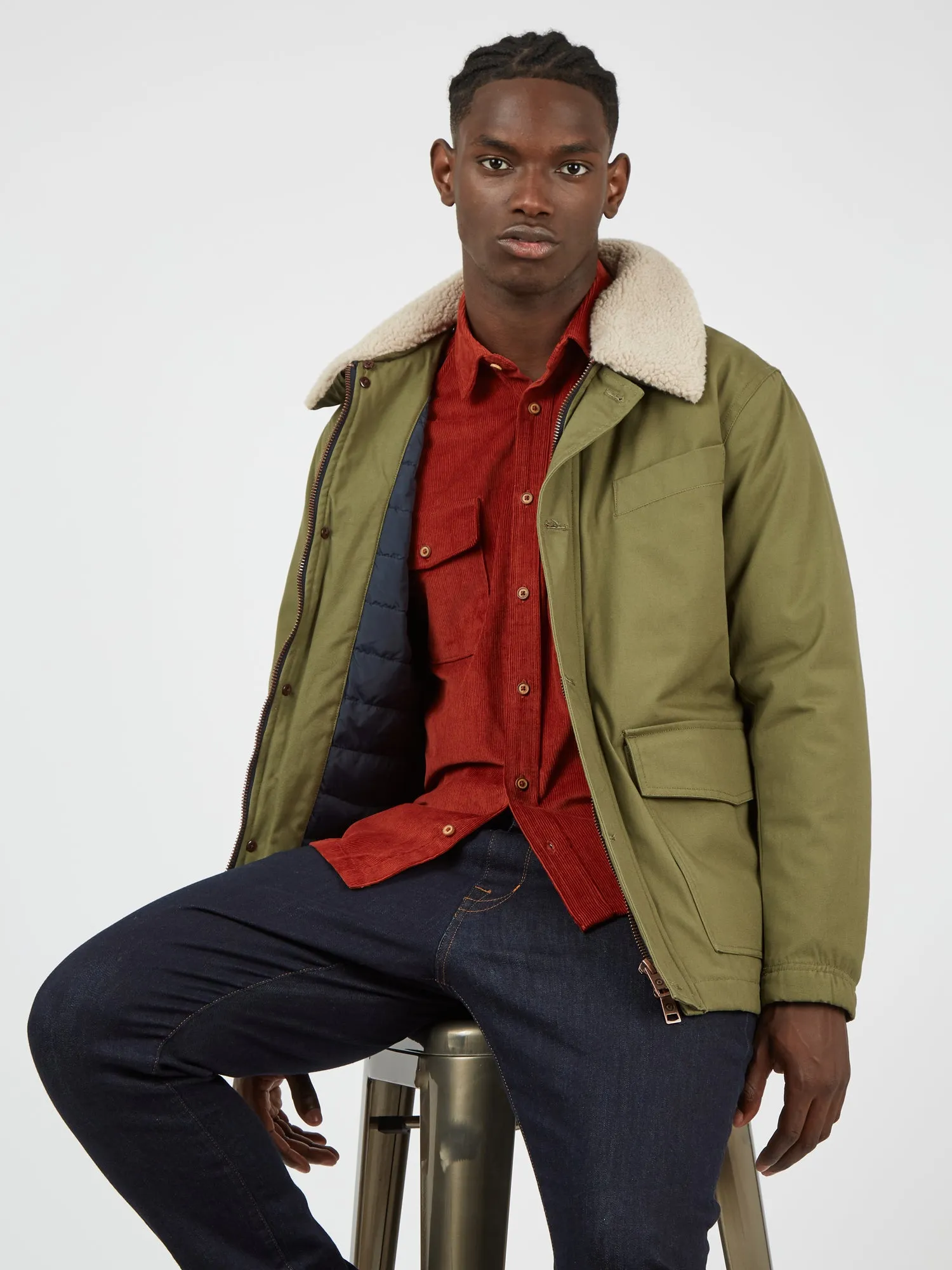 Workers' Wool-Collared Jacket - Hemp sold by Ben Sherman product image thumbnail 4