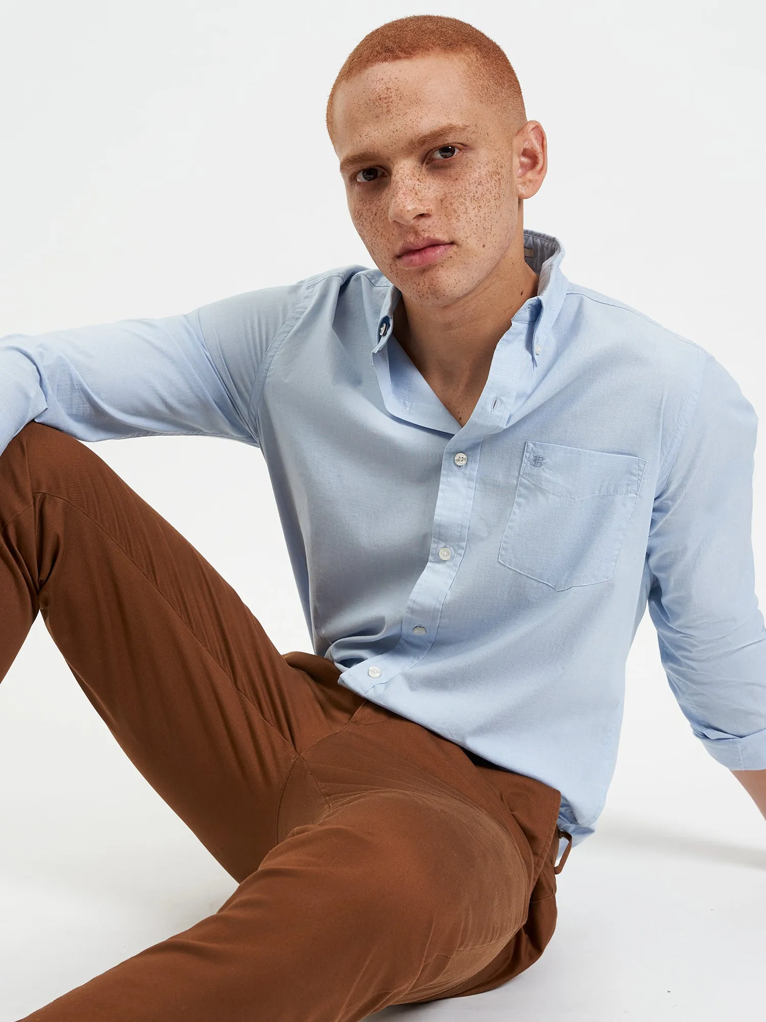 Beatnik Wash Long-Sleeve Shirt - Sky sold by Ben Sherman product image thumbnail 4