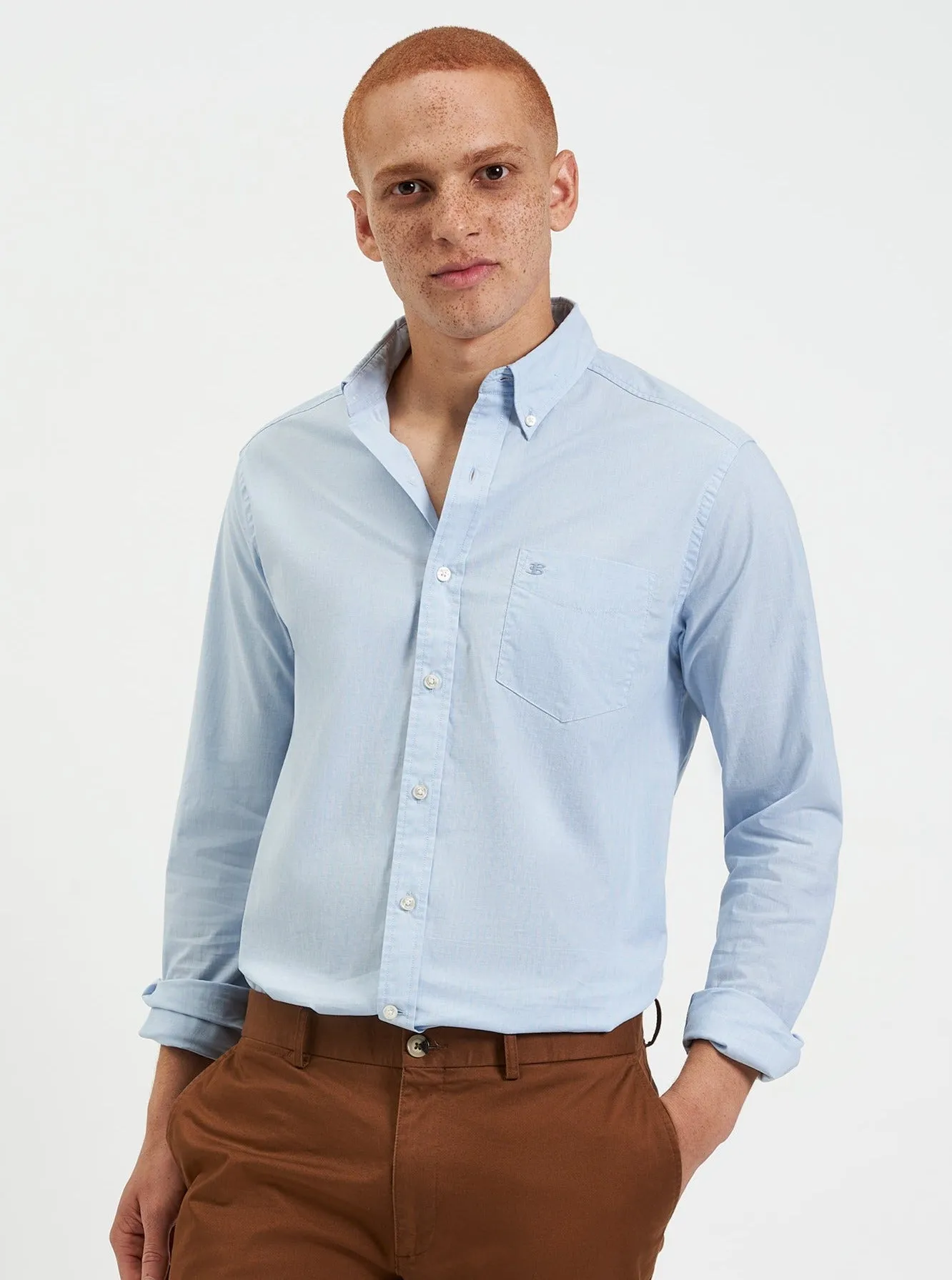 Beatnik Wash Long-Sleeve Shirt - Sky sold by Ben Sherman