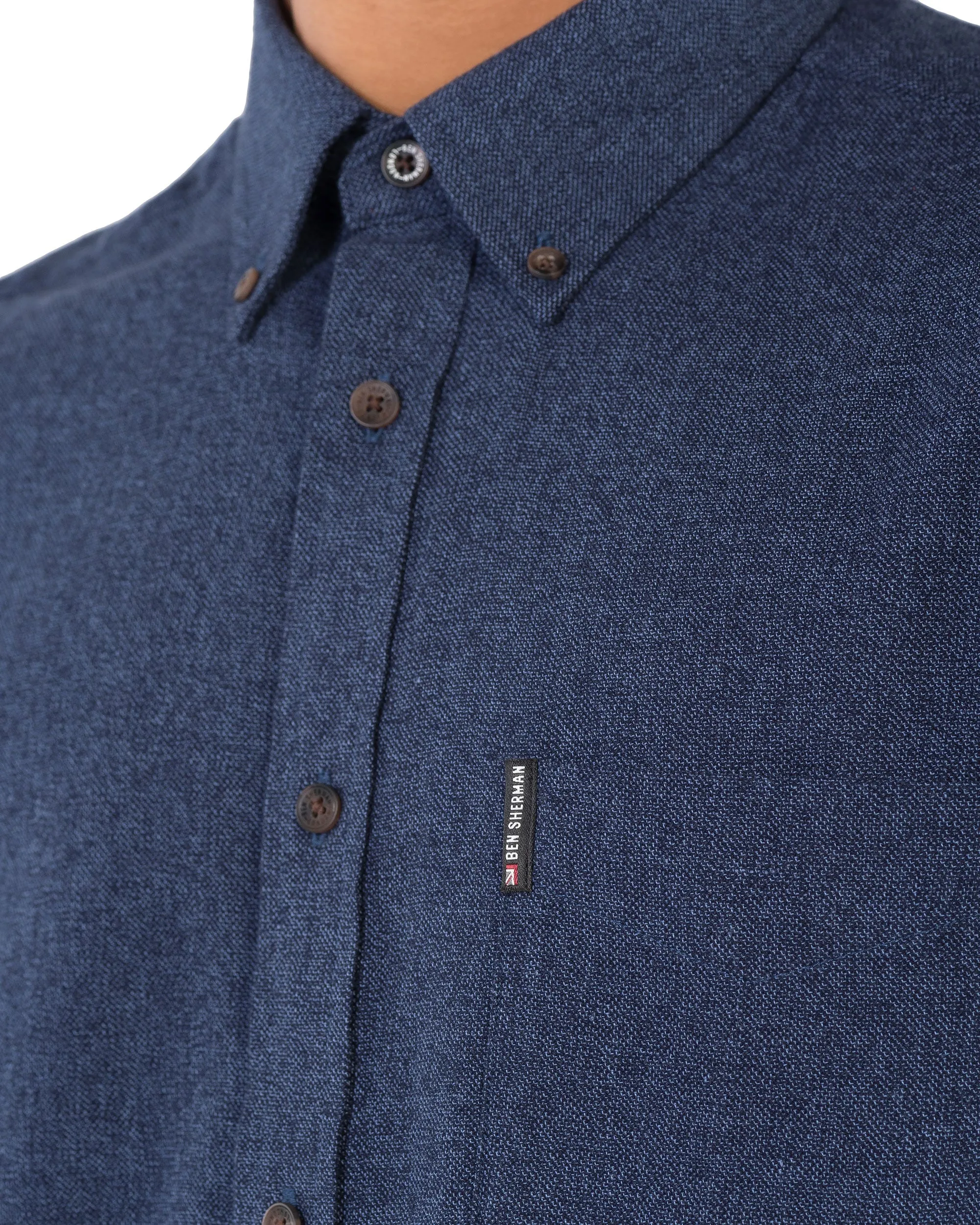 Long-Sleeve Twisted Brushed Shirt - Blue sold by Ben Sherman product image thumbnail 3