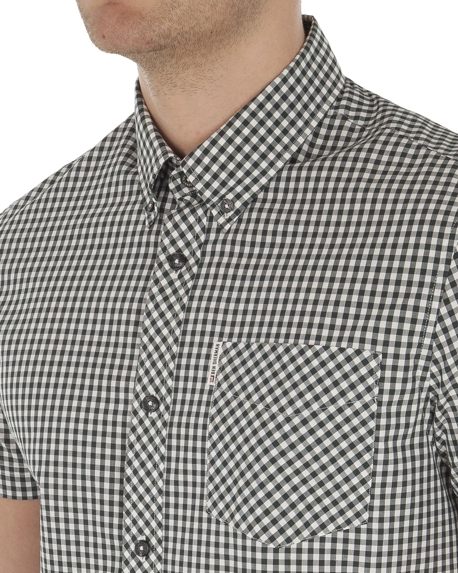 Short Sleeve Gingham Shirt - Racing Green sold by Ben Sherman product image thumbnail 3