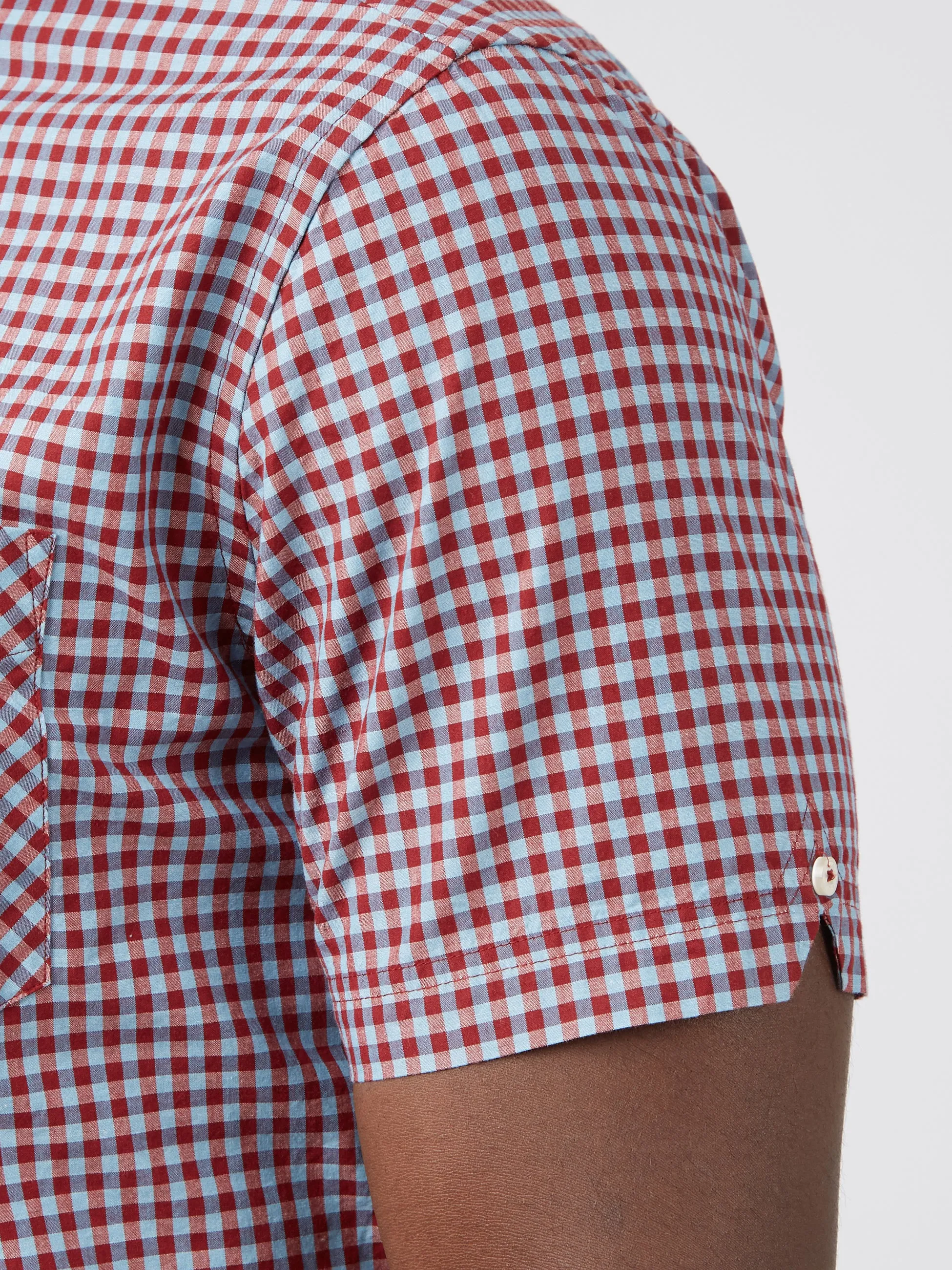 Signature Short-Sleeve Gingham Shirt - Claret sold by Ben Sherman product image thumbnail 5