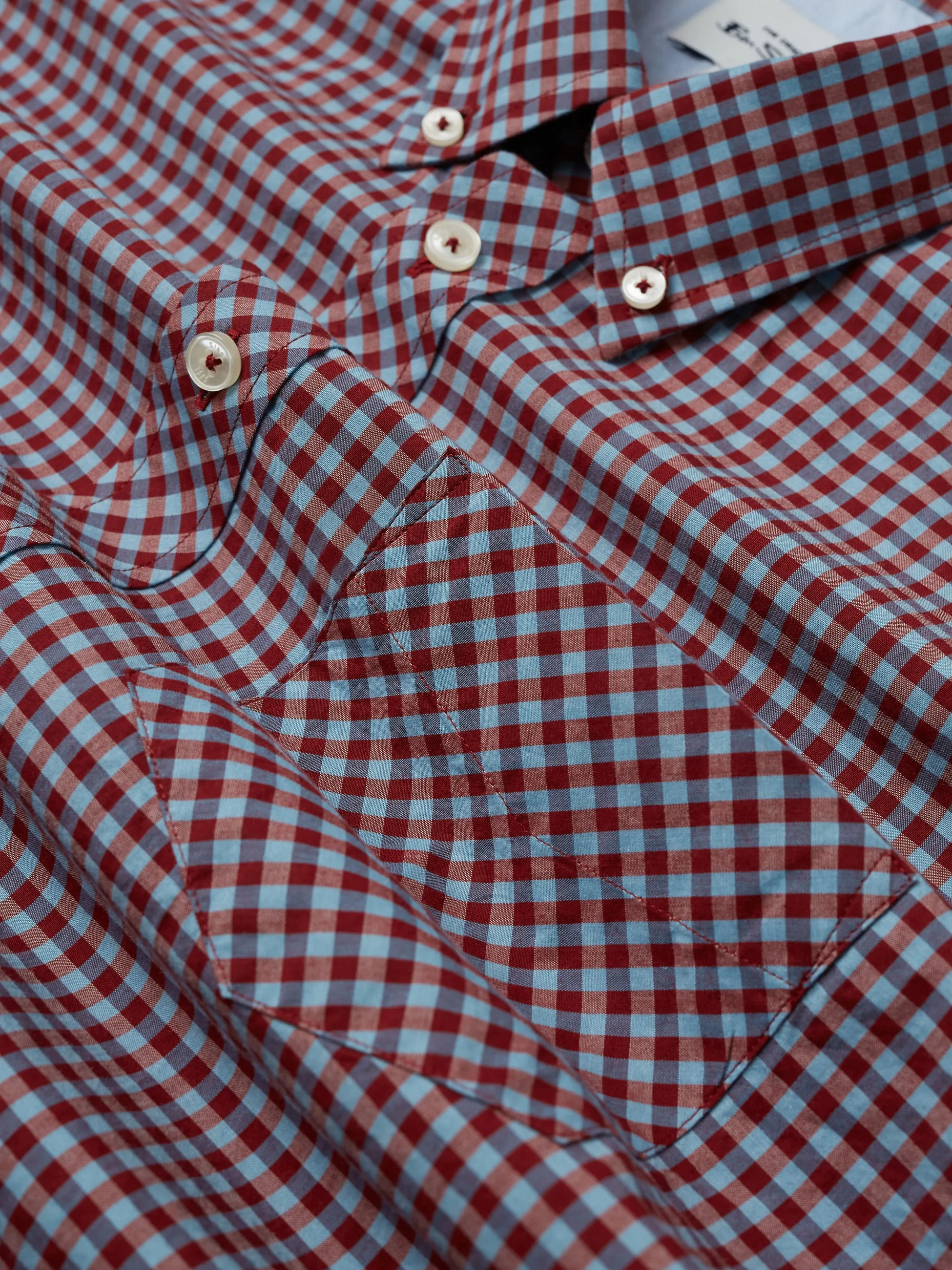 Signature Short-Sleeve Gingham Shirt - Claret sold by Ben Sherman product image thumbnail 2