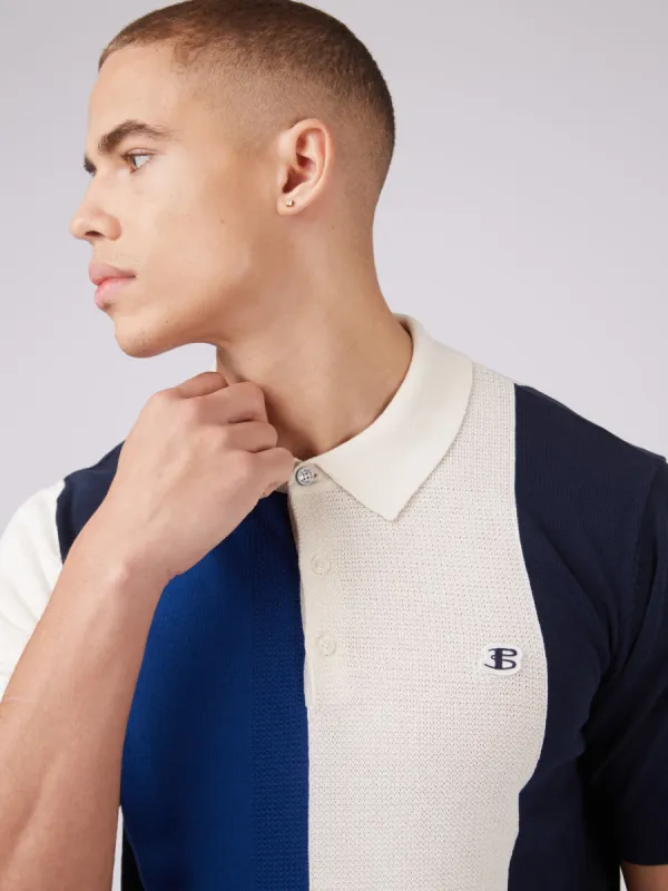 B by Ben Sherman Stripe Knit Polo - Ivory sold by Ben Sherman