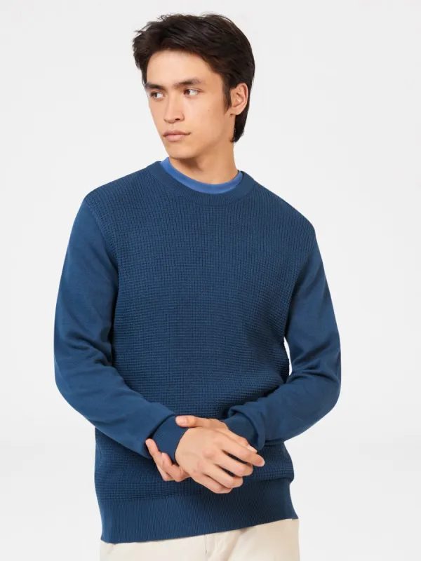 Textured Crewneck Sweater - Indigo sold by Ben Sherman