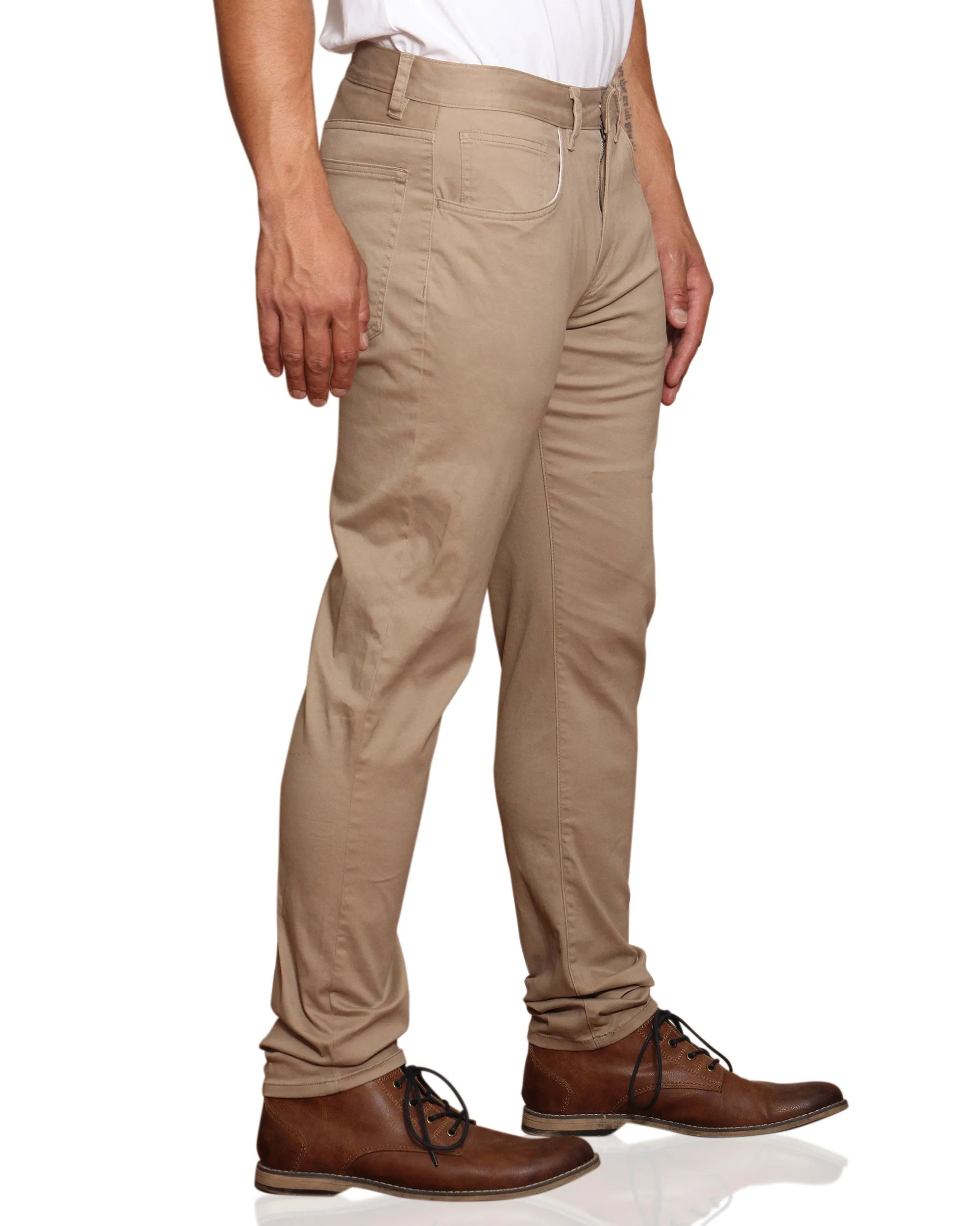 Stretch Sateen Five-Pocket Pant - Stone sold by Ben Sherman product image thumbnail 3