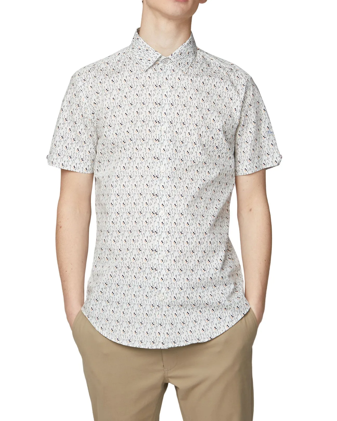 Short-Sleeve Digi Print Shirt - Snow White sold by Ben Sherman