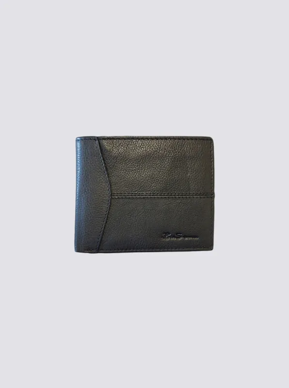Cooke Bill Fold Leather Wallet - Black sold by Ben Sherman