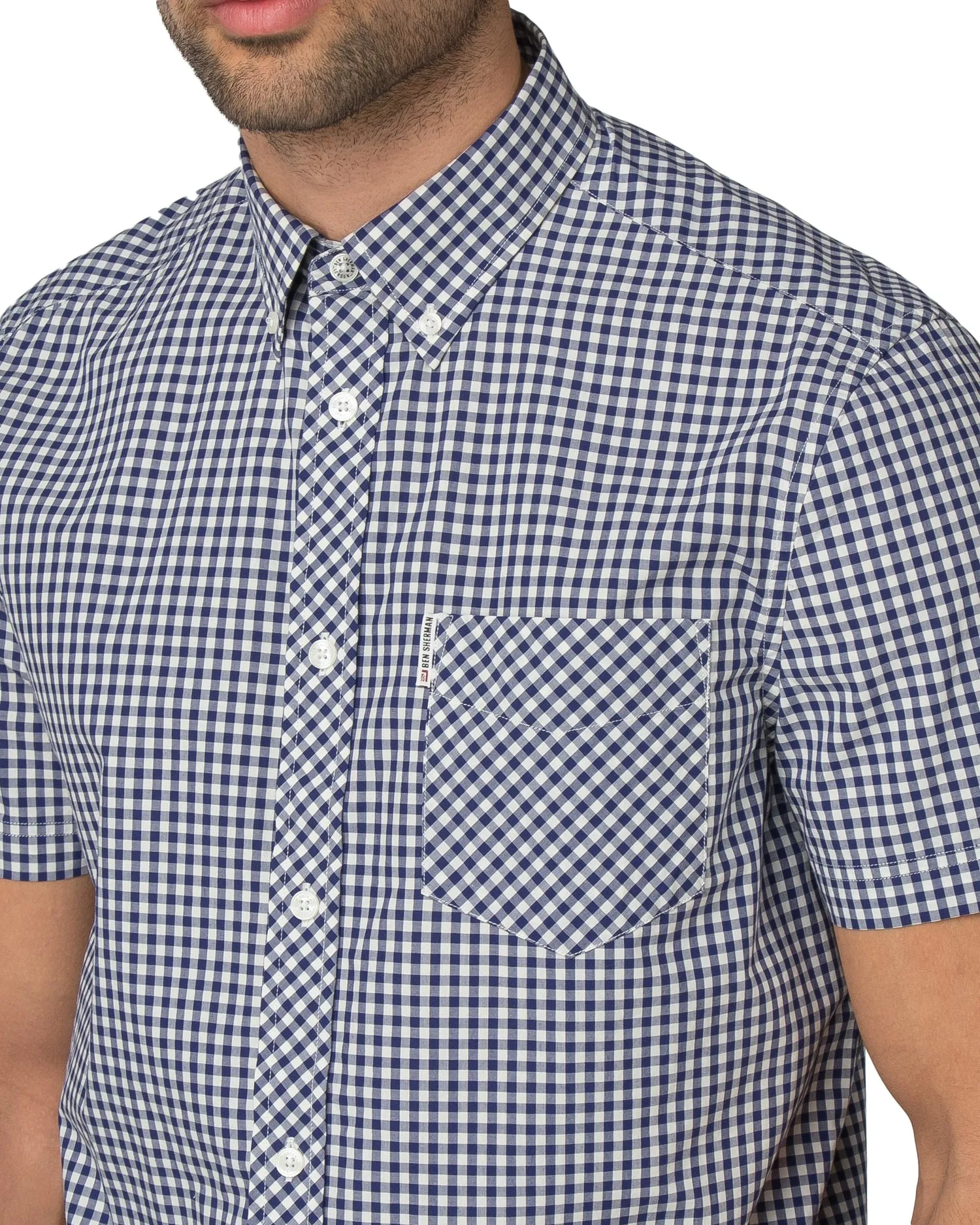 Short Sleeve Gingham Shirt - Blue Depths sold by Ben Sherman product image thumbnail 3
