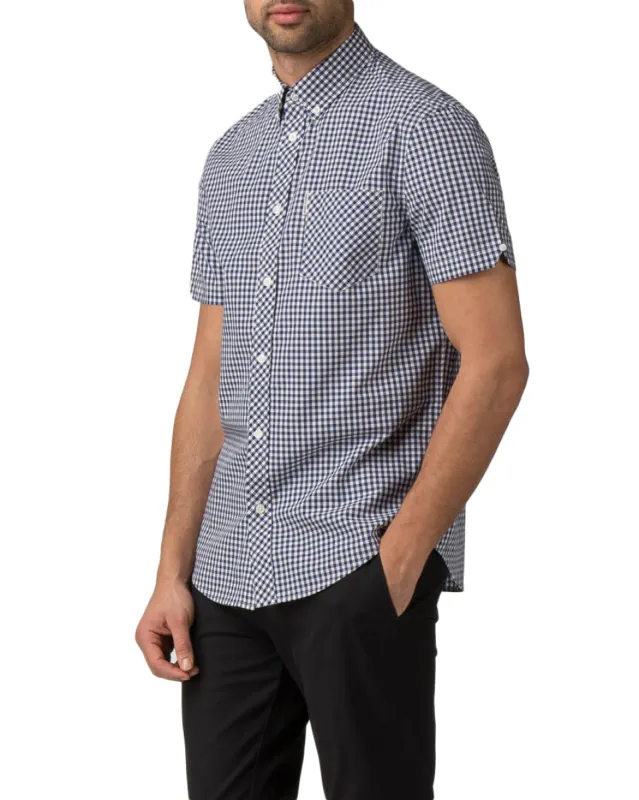 Short Sleeve Gingham Shirt - Blue Depths sold by Ben Sherman