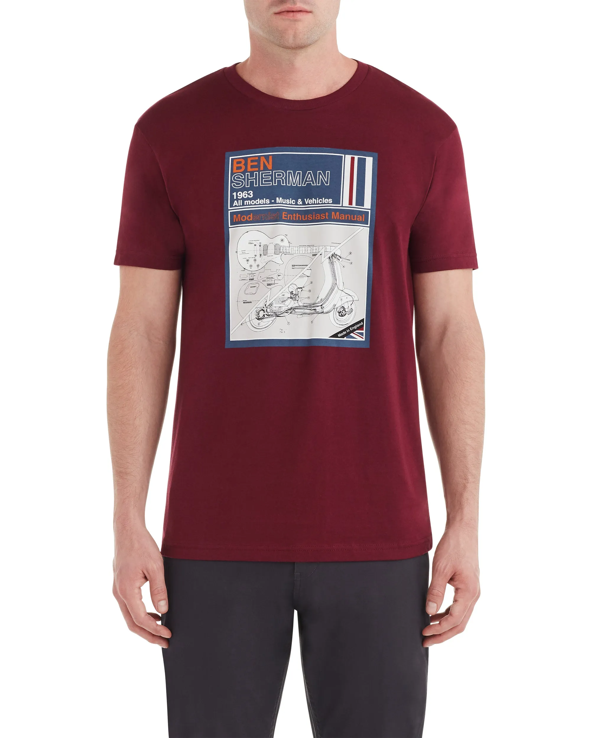 Manual Graphic Tee - Burgundy sold by Ben Sherman