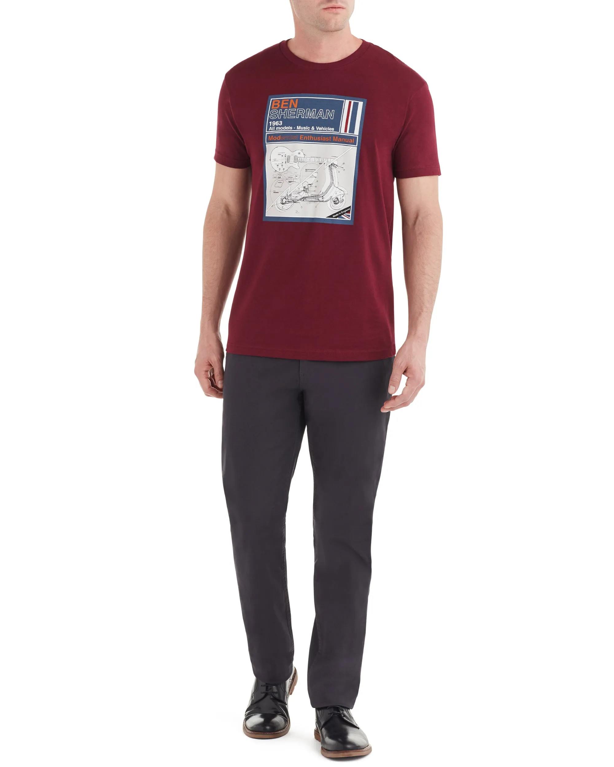 Manual Graphic Tee - Burgundy sold by Ben Sherman product image thumbnail 3