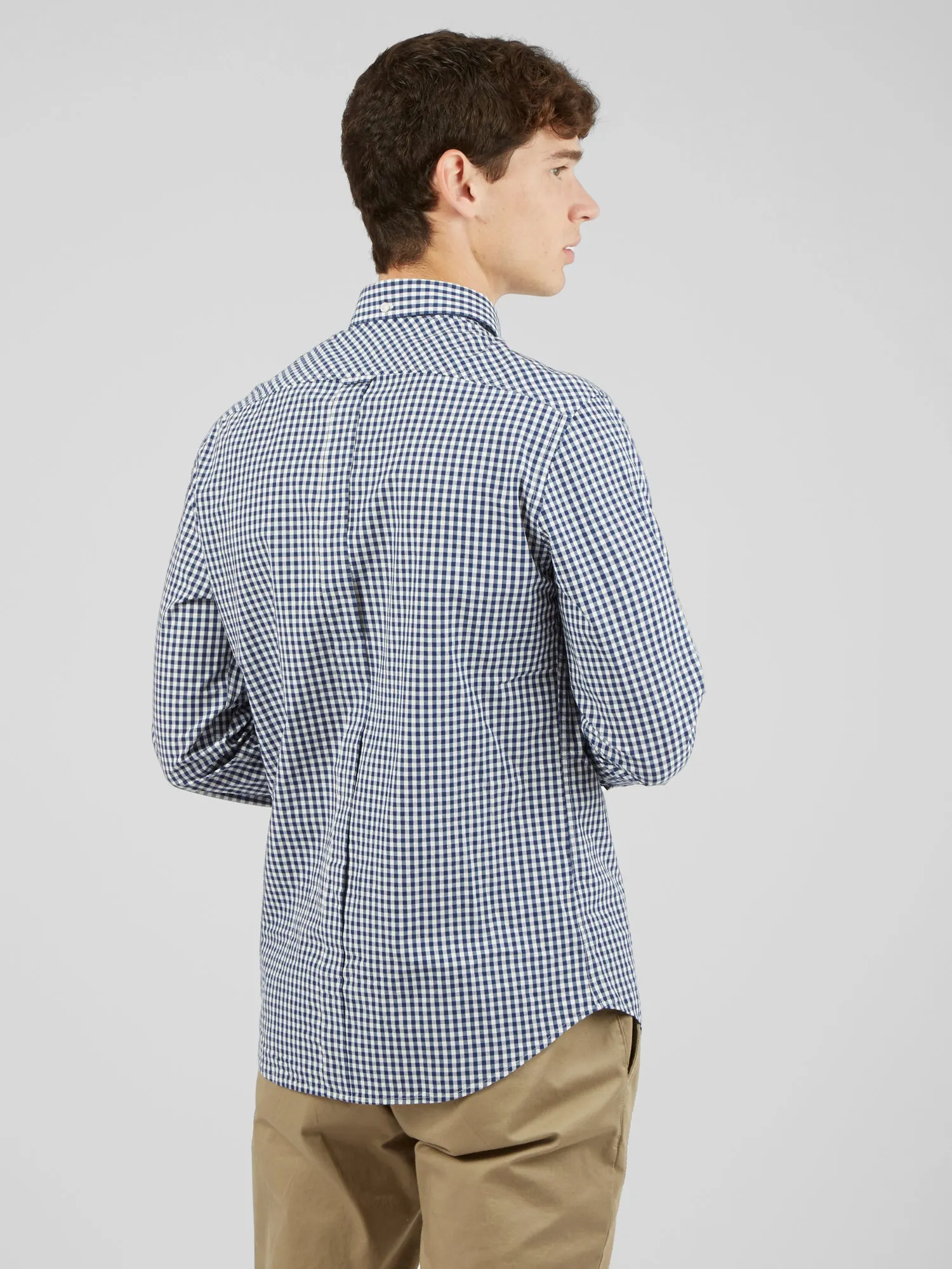 Signature Long-Sleeve Gingham Shirt - Dark Blue sold by Ben Sherman product image thumbnail 3
