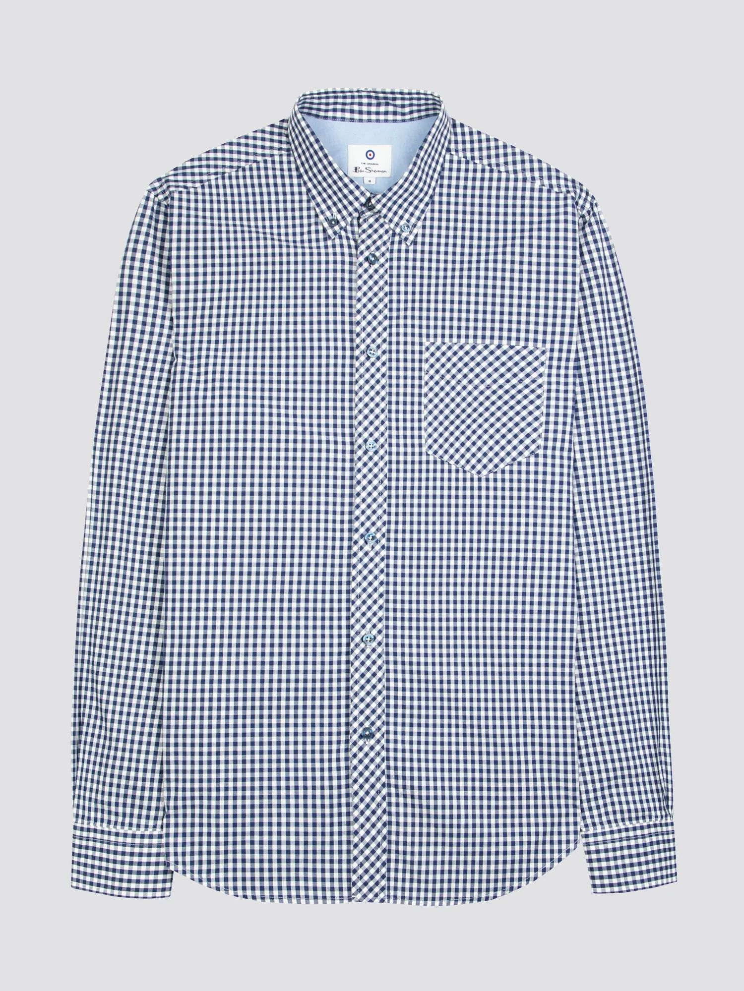 Signature Long-Sleeve Gingham Shirt - Dark Blue sold by Ben Sherman
