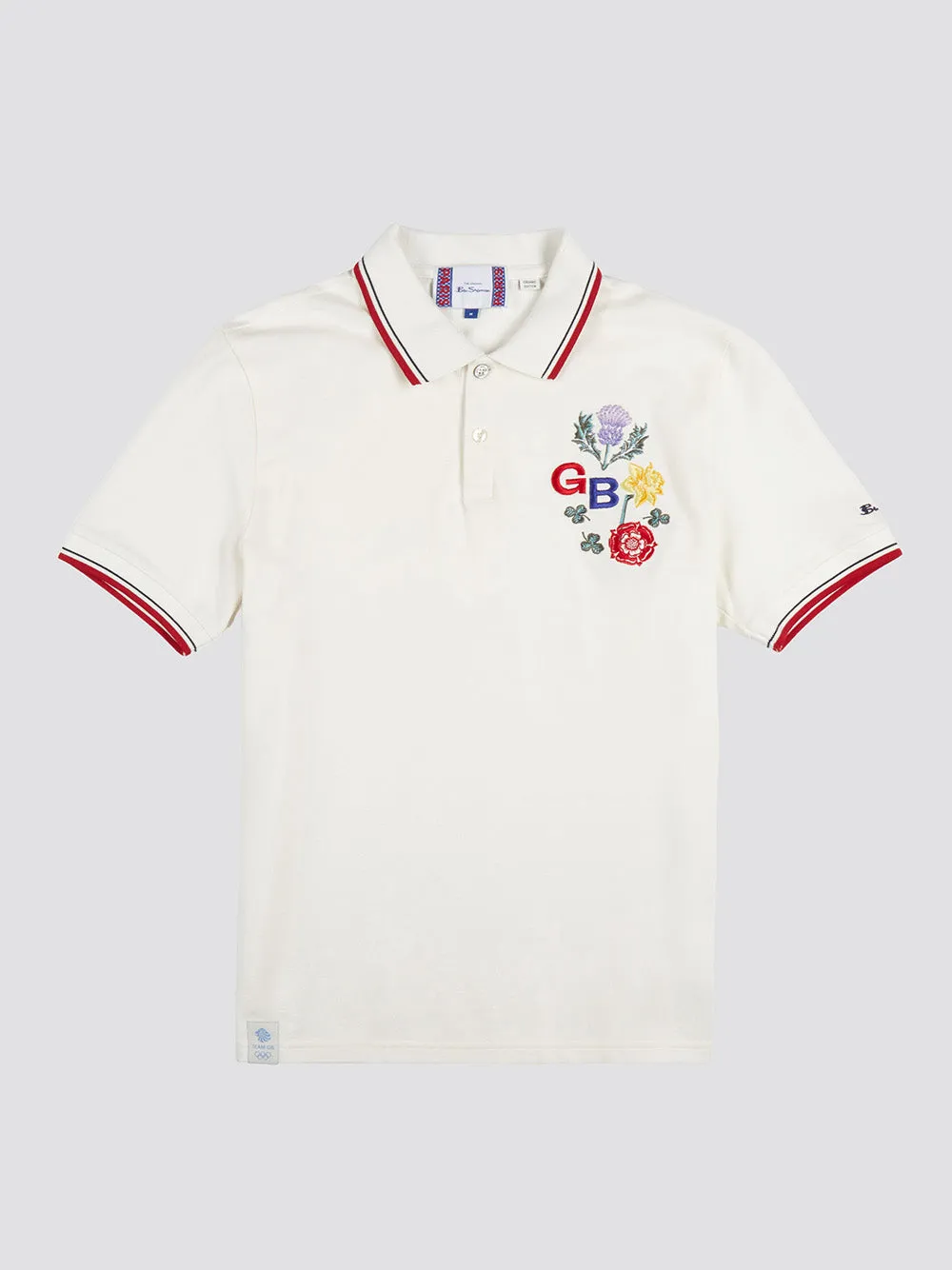 Team GB Floral Embroidered Pique Polo - Ivory sold by Ben Sherman product image thumbnail 4
