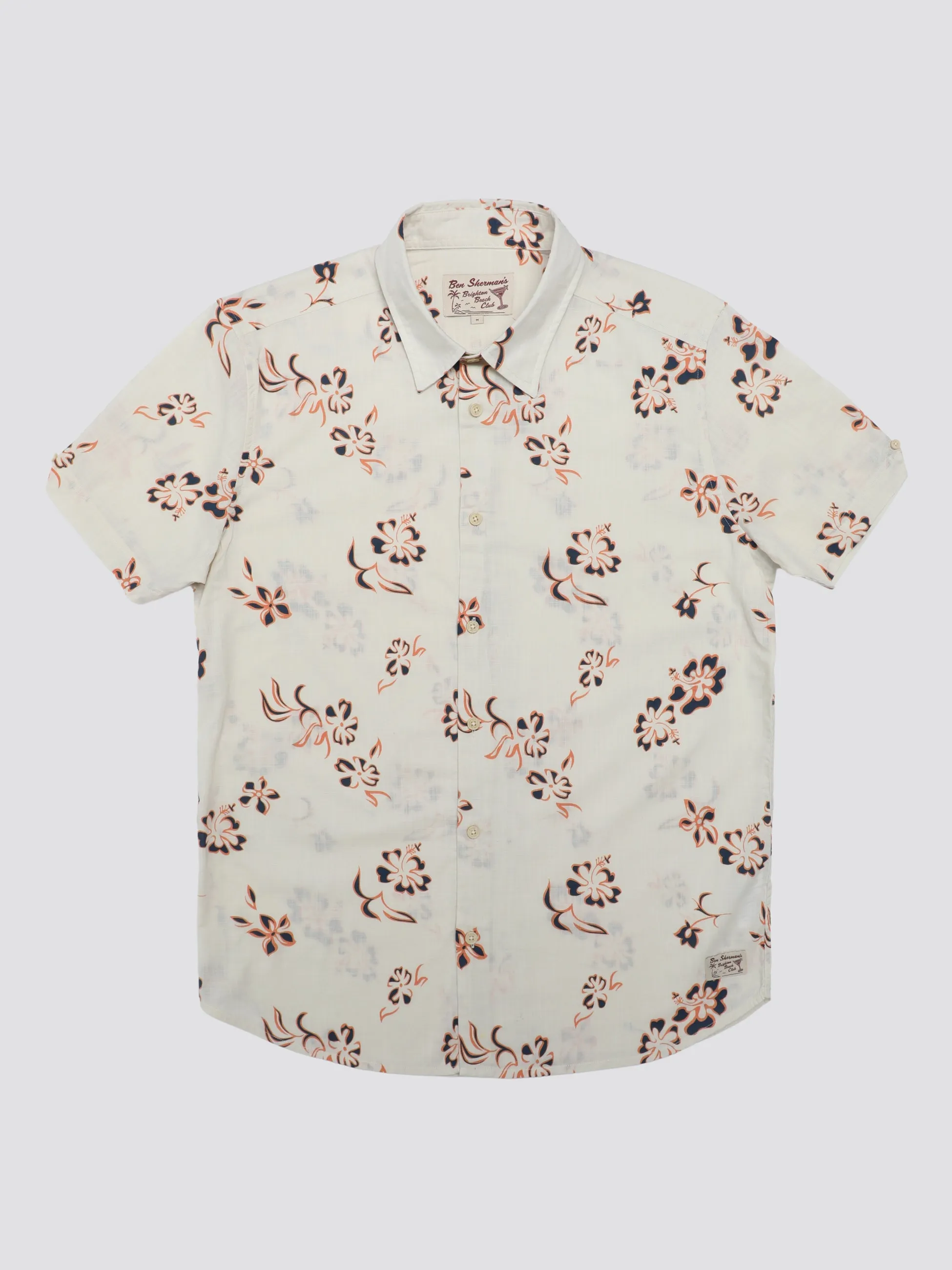 Signature Linear Floral Print Shirt - Ivory sold by Ben Sherman product image thumbnail 4