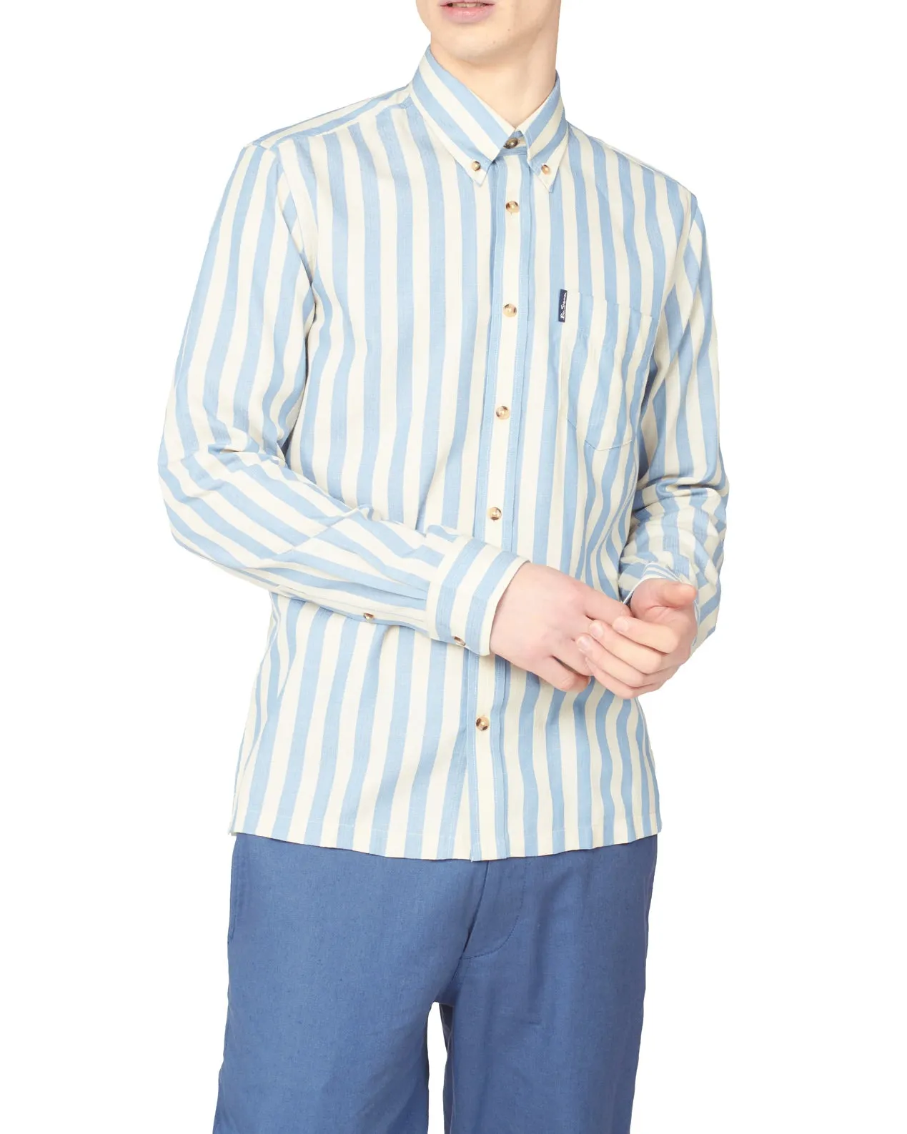 Long-Sleeve Candy-Stripe Shirt - Riviera Blue sold by Ben Sherman product image thumbnail 2
