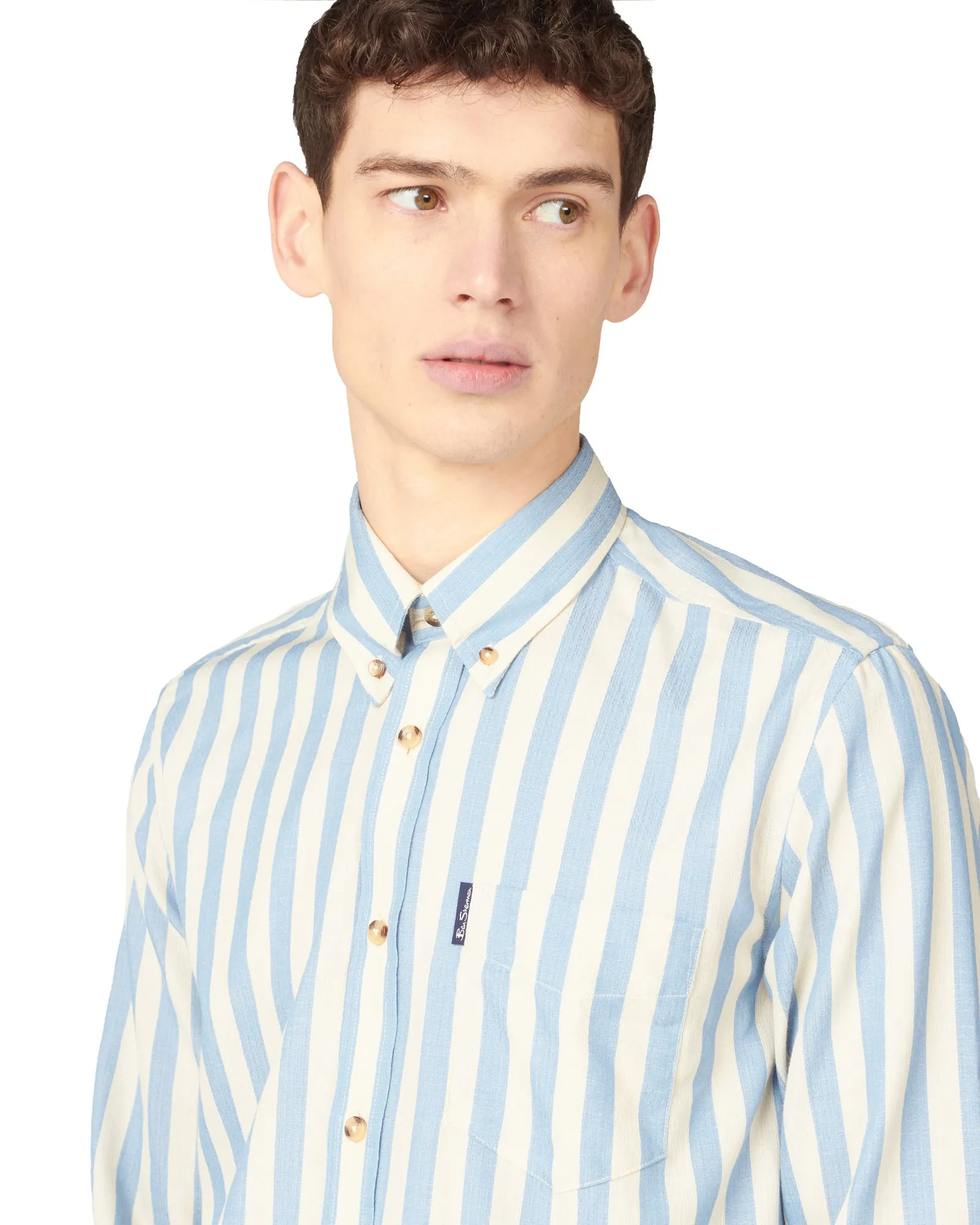 Long-Sleeve Candy-Stripe Shirt - Riviera Blue sold by Ben Sherman product image thumbnail 4