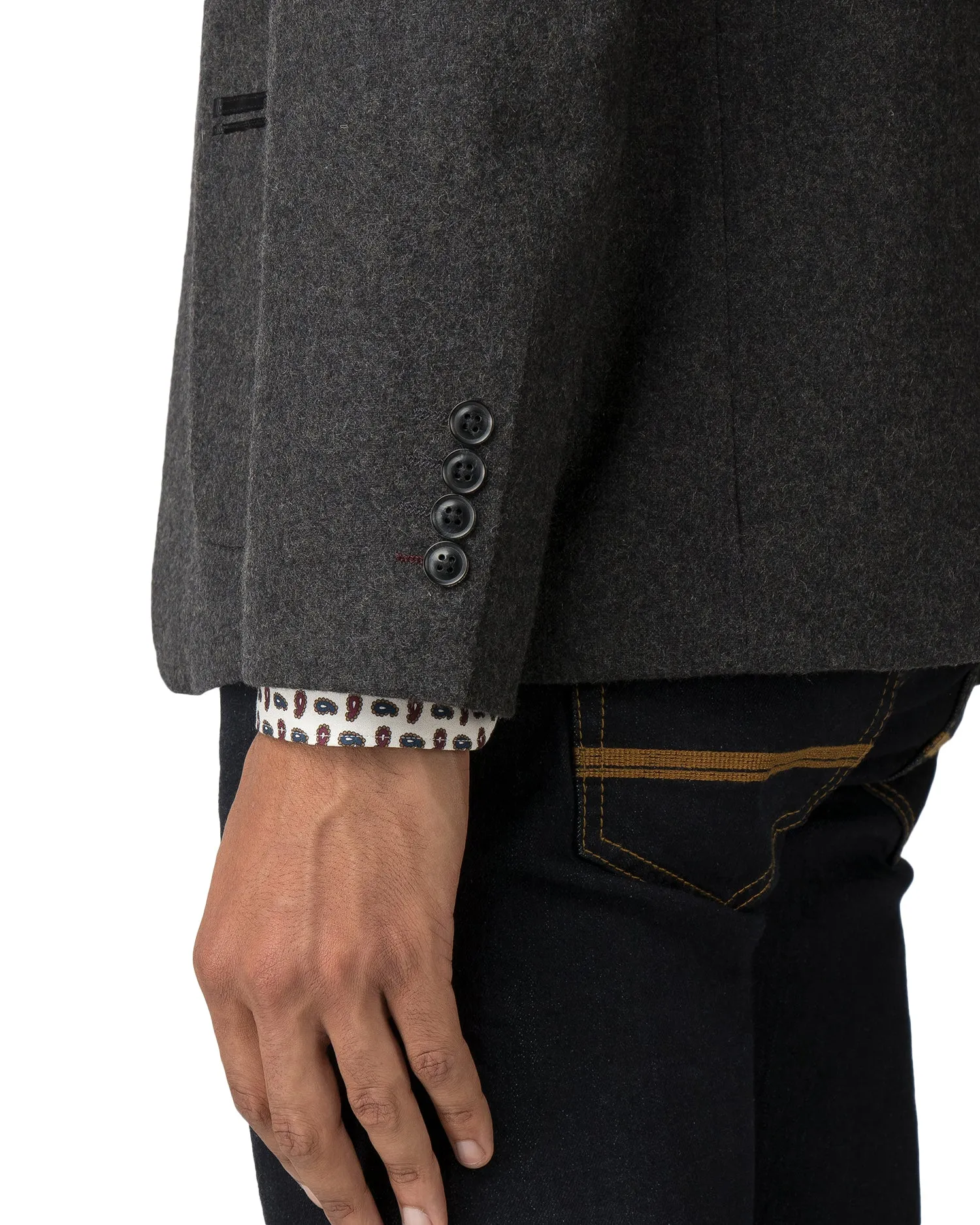 Tipped Flannel Blazer - Charcoal sold by Ben Sherman product image thumbnail 3