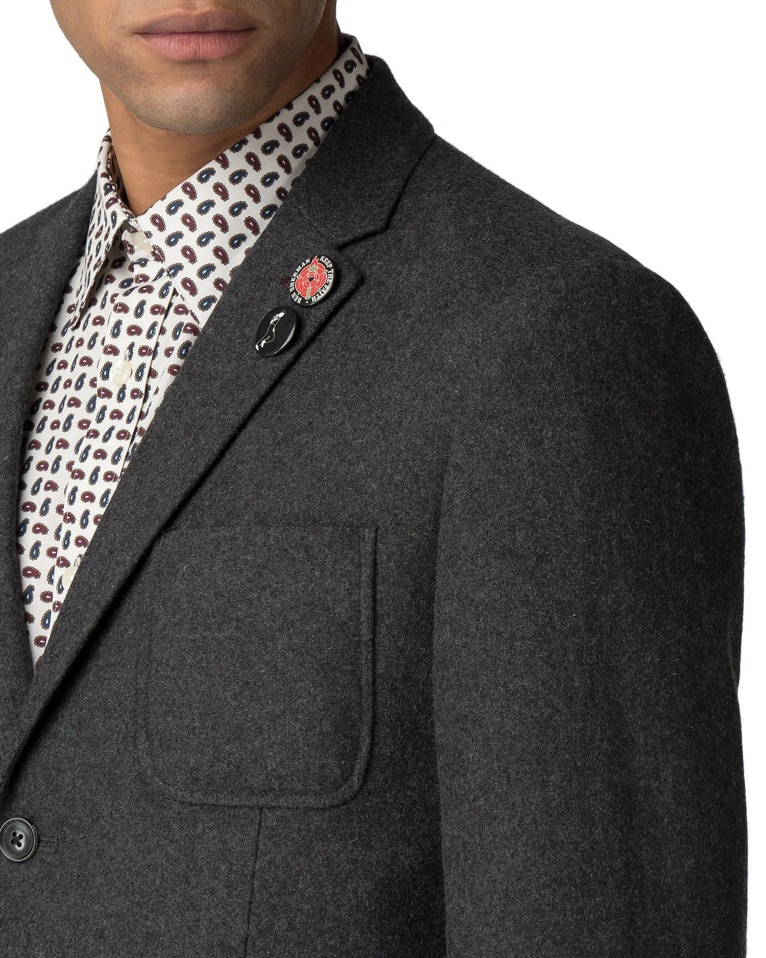 Tipped Flannel Blazer - Charcoal sold by Ben Sherman product image thumbnail 2