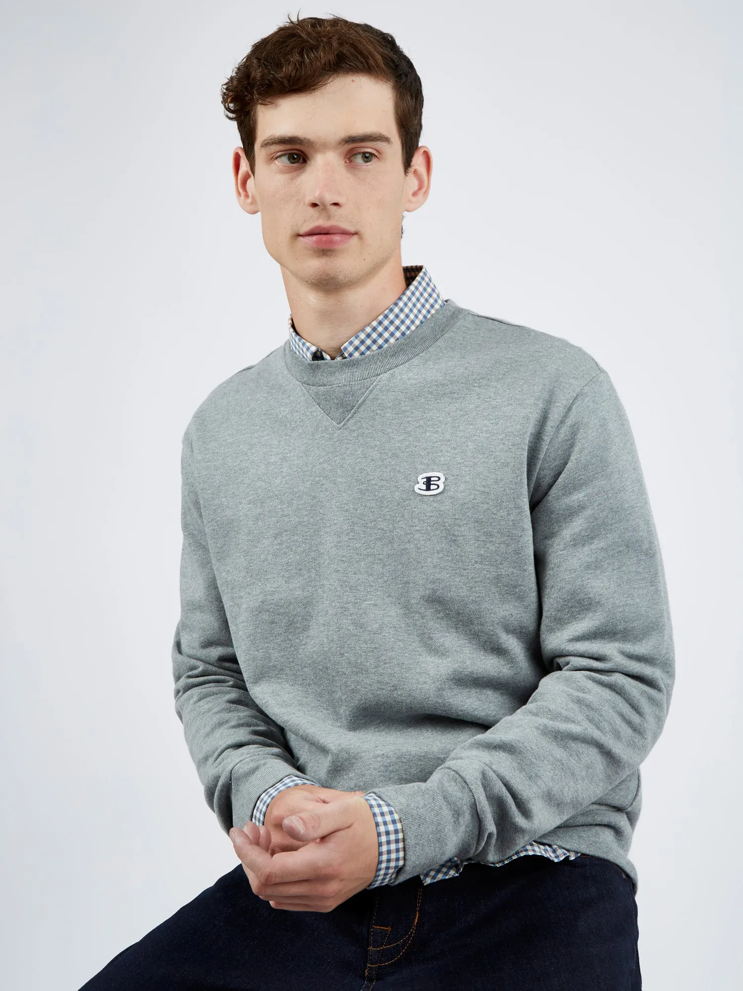 B By Ben Sherman Tricot/Loopback Sweatshirt - Steel sold by Ben Sherman product image thumbnail 3