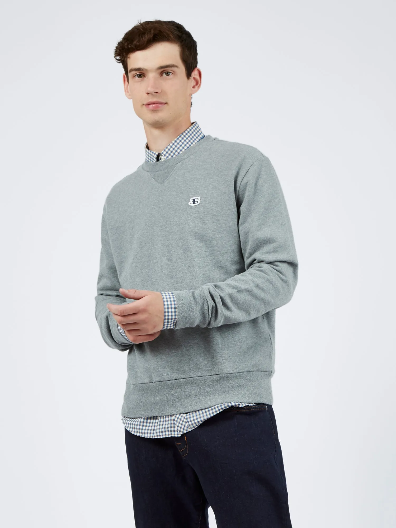 B By Ben Sherman Tricot/Loopback Sweatshirt - Steel sold by Ben Sherman