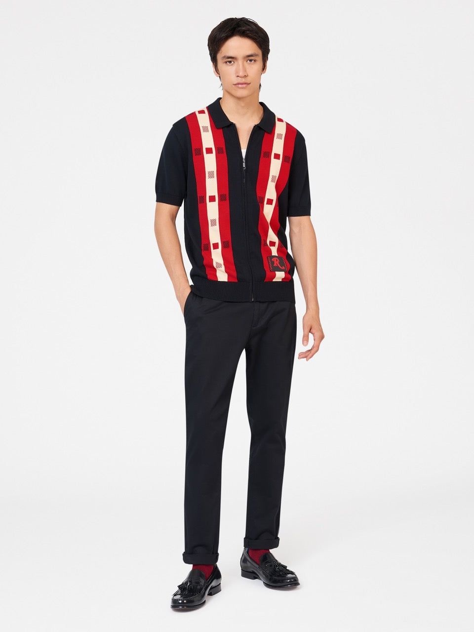 Rolling Stone Knit Zip Polo - Black sold by Ben Sherman product image thumbnail 3