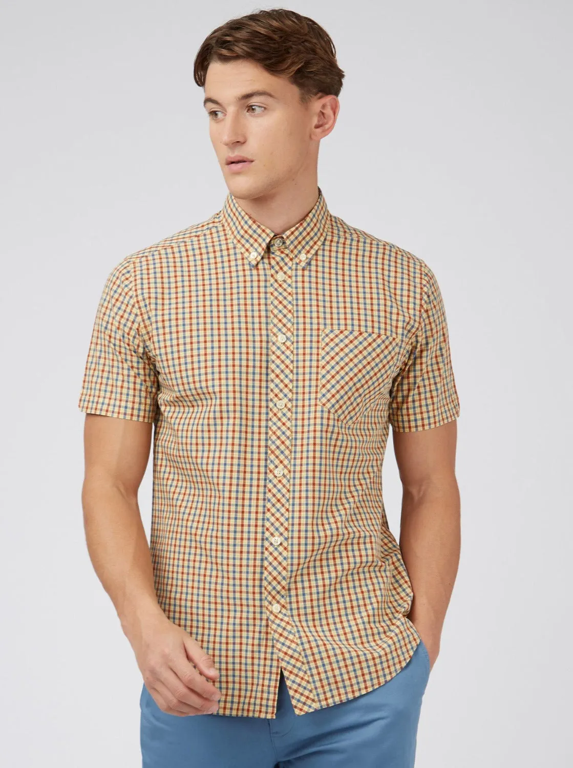 Signature House Check Shirt - Lemon sold by Ben Sherman product image thumbnail 3