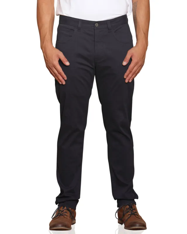 Stretch Sateen Five-Pocket Pant - Dark Navy sold by Ben Sherman