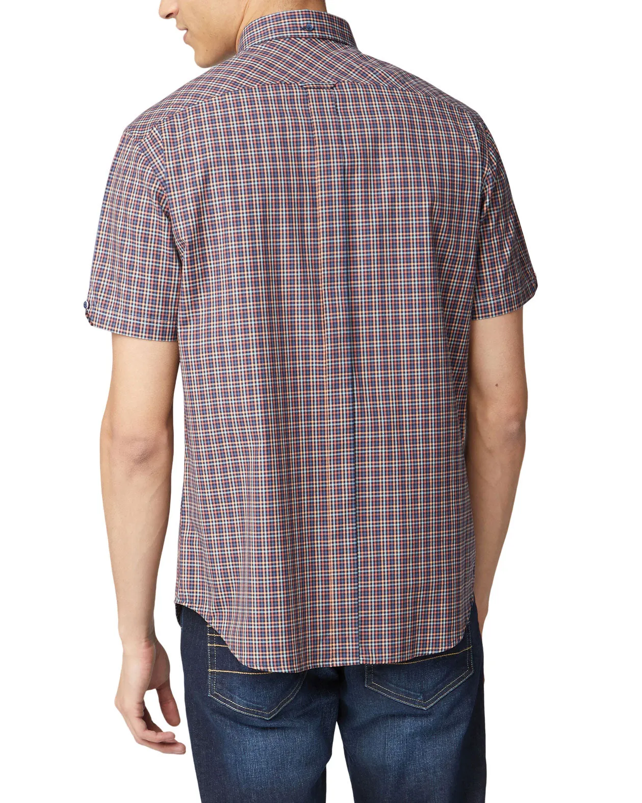 Short-Sleeve Mini Gingham Shirt - Peach sold by Ben Sherman product image thumbnail 2