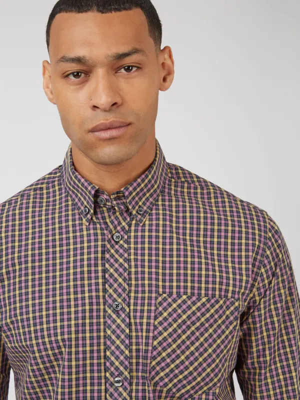 Signature Long-Sleeve House Check Shirt  - Grape sold by Ben Sherman