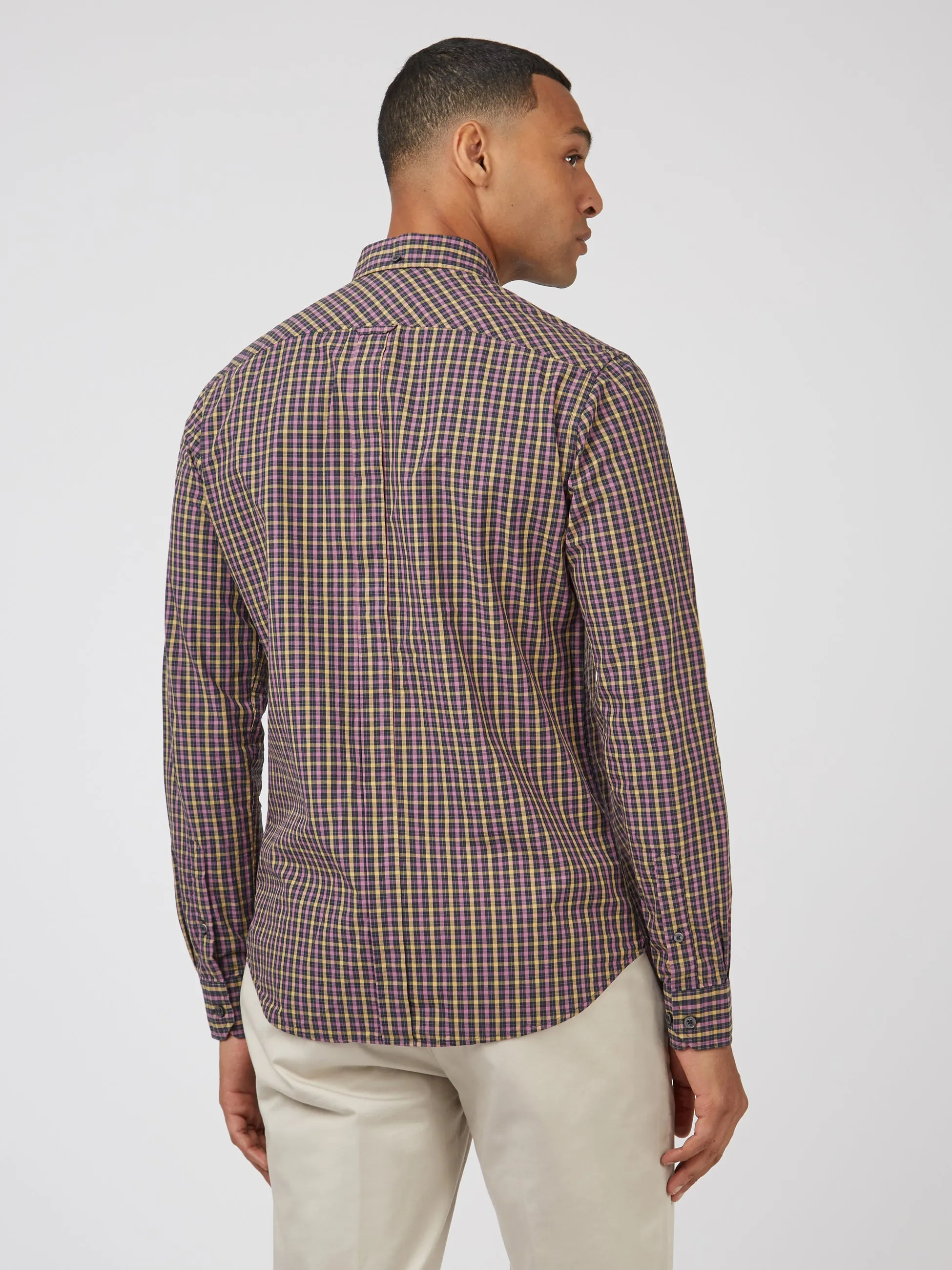 Signature Long-Sleeve House Check Shirt - Grape sold by Ben Sherman product image thumbnail 4