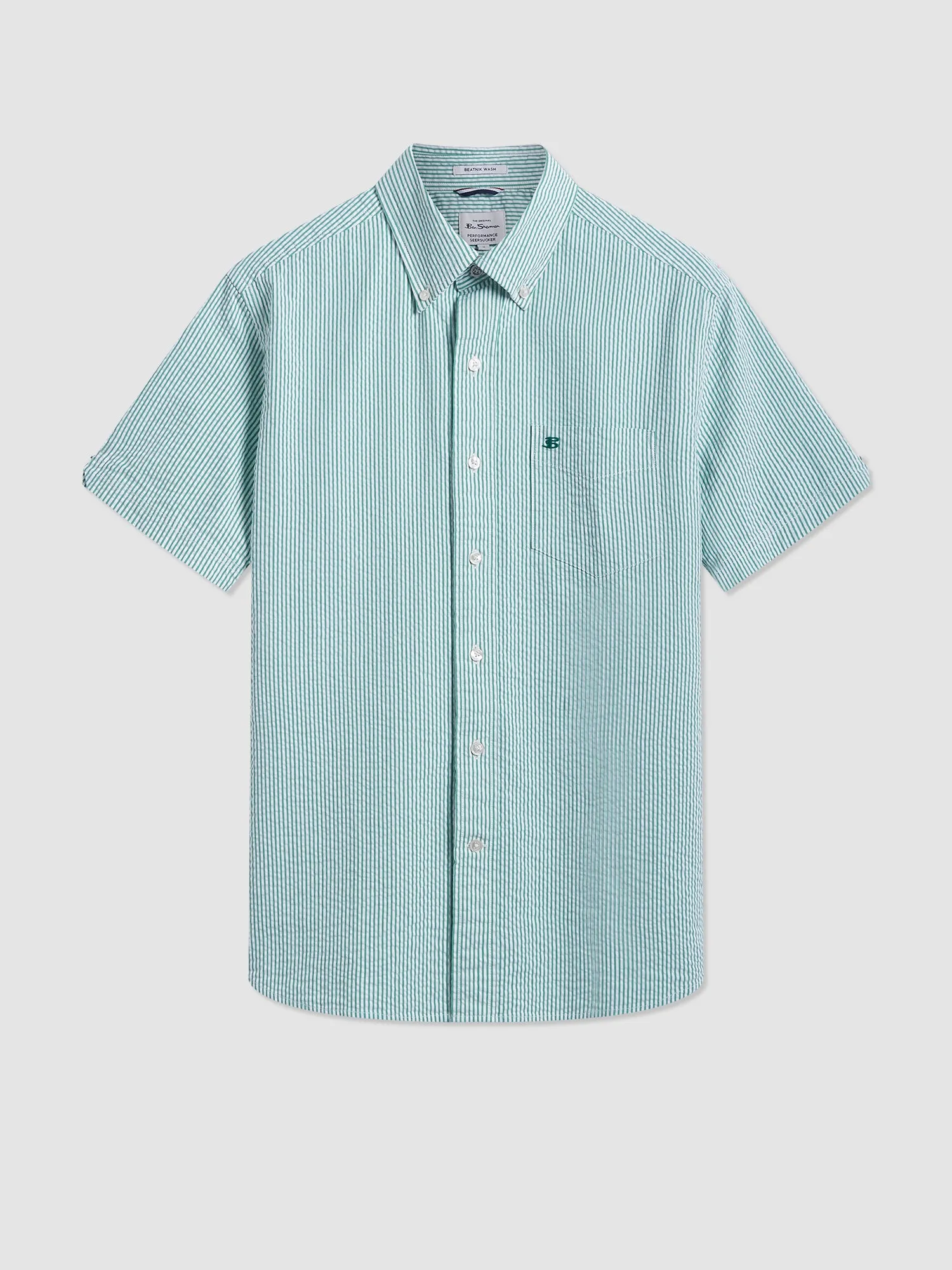Seersucker Bengal Stripe Shirt - Green sold by Ben Sherman product image thumbnail 2