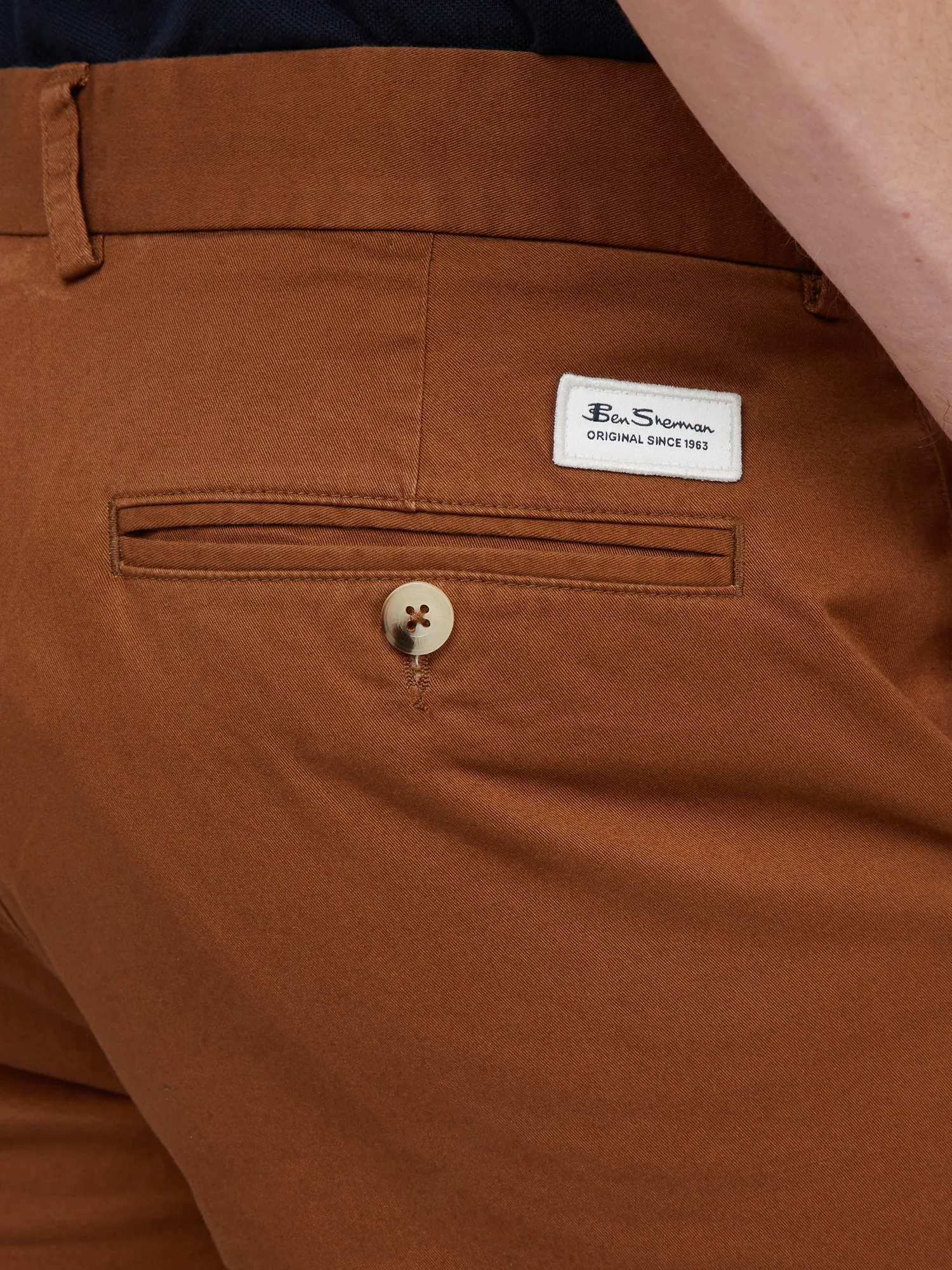 Signature Slim Stretch Chino Pant - Light Brown sold by Ben Sherman product image thumbnail 3