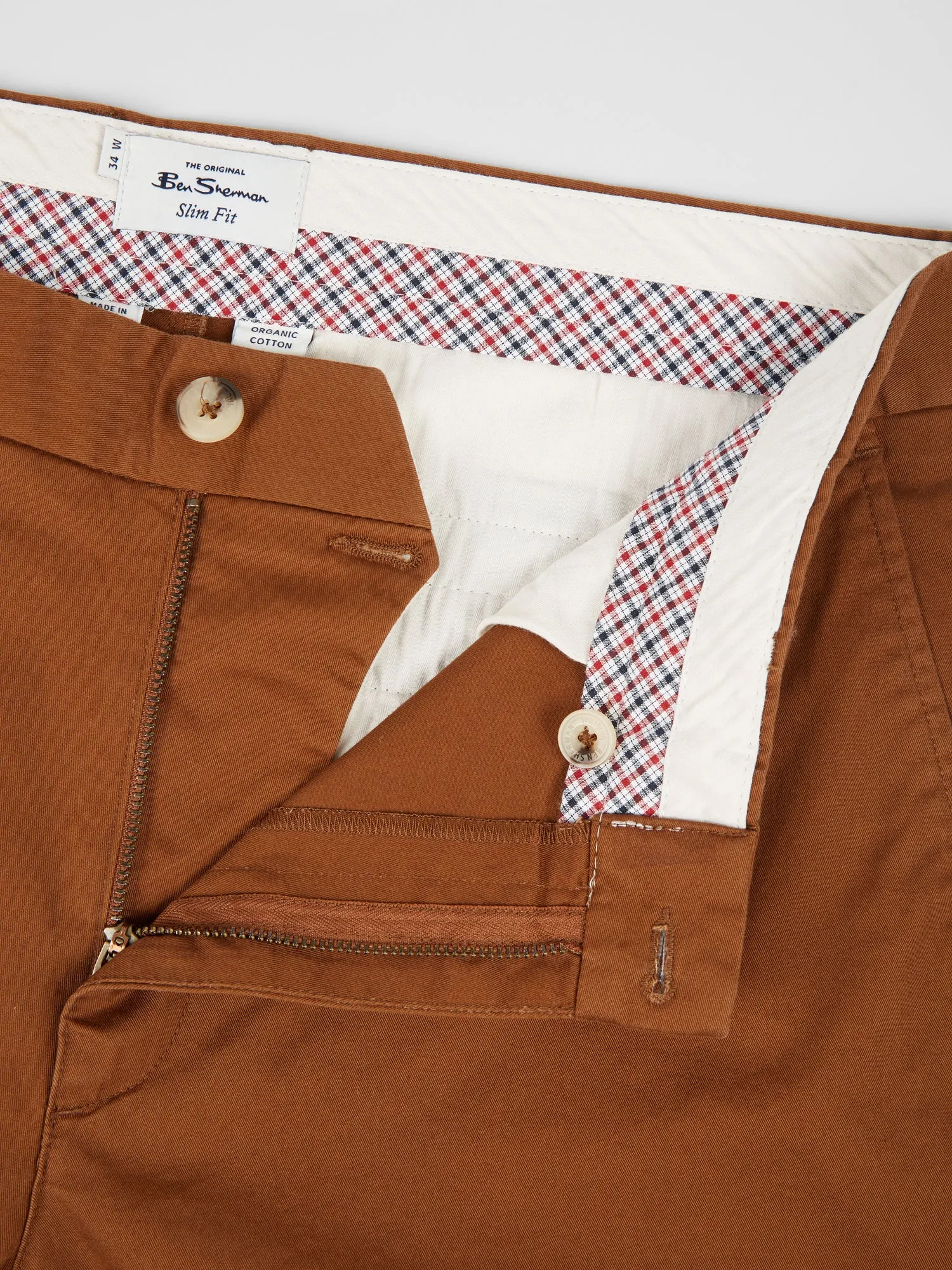 Signature Slim Stretch Chino Pant - Light Brown sold by Ben Sherman product image thumbnail 4