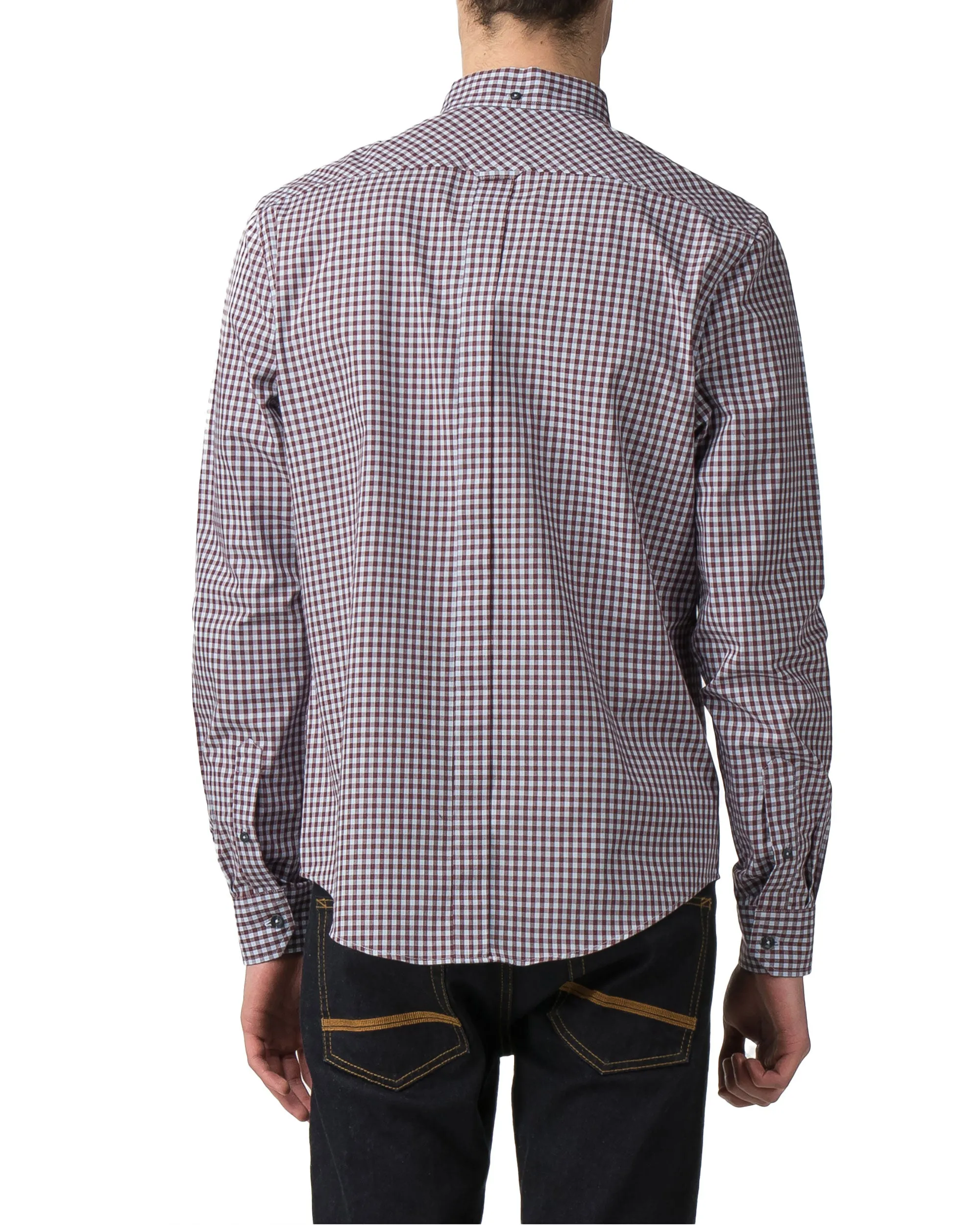 Long-Sleeve Gingham Shirt - Wine sold by Ben Sherman product image thumbnail 2
