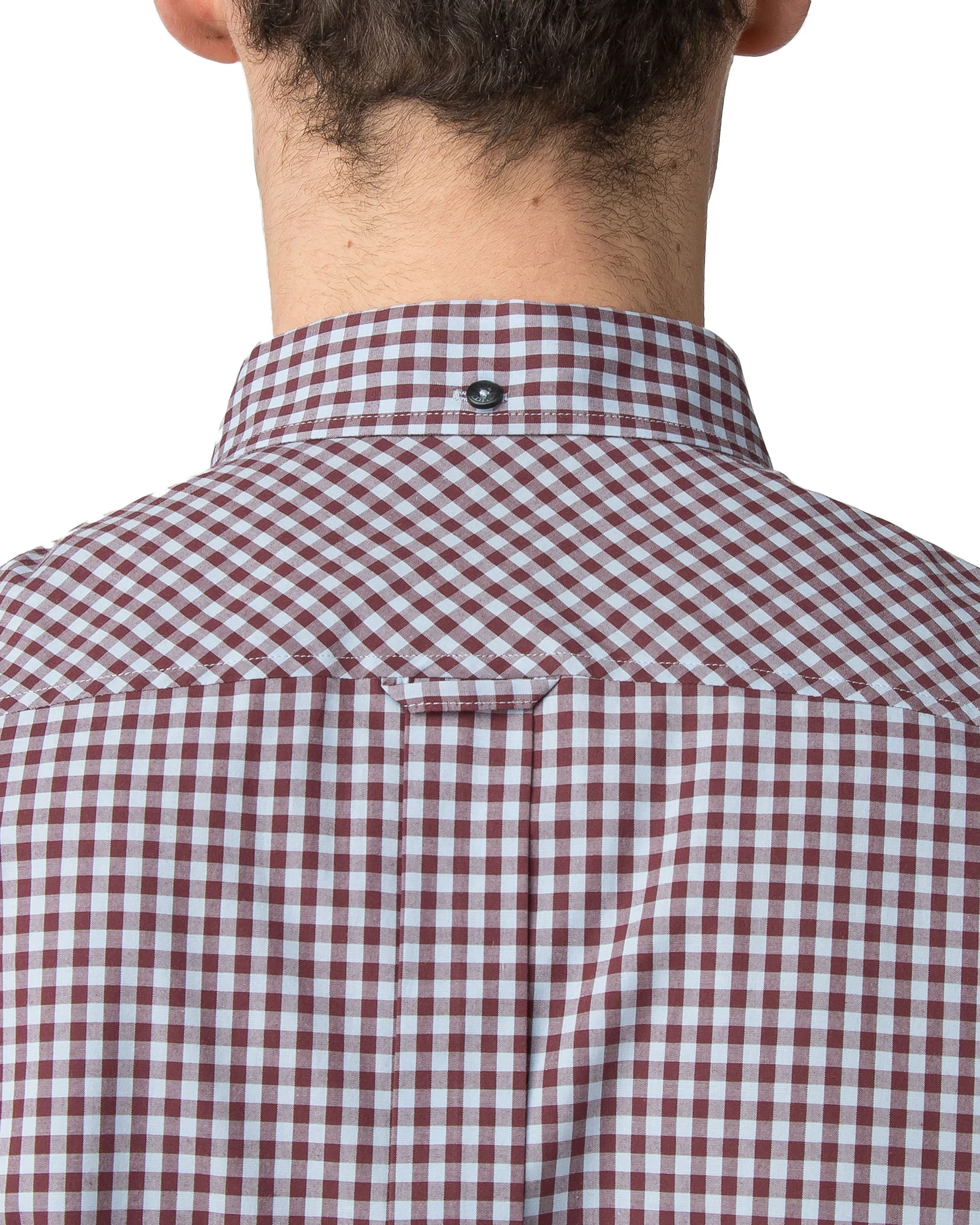 Long-Sleeve Gingham Shirt - Wine sold by Ben Sherman product image thumbnail 4