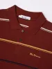 Fine Stripe Jersey Polo - Claret sold by Ben Sherman