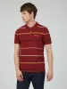 Fine Stripe Jersey Polo - Claret sold by Ben Sherman