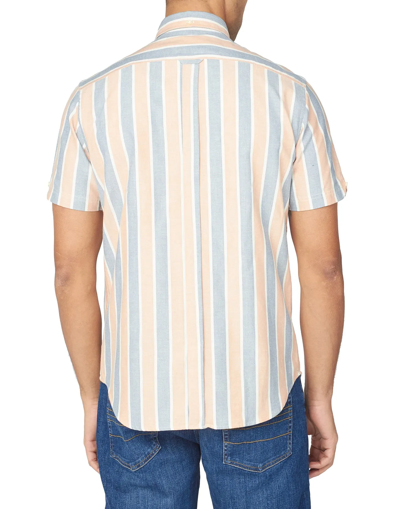 Short-Sleeve Block-Stripe Shirt - Anise sold by Ben Sherman product image thumbnail 3