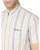Short-Sleeve Block-Stripe Shirt - Anise sold by Ben Sherman