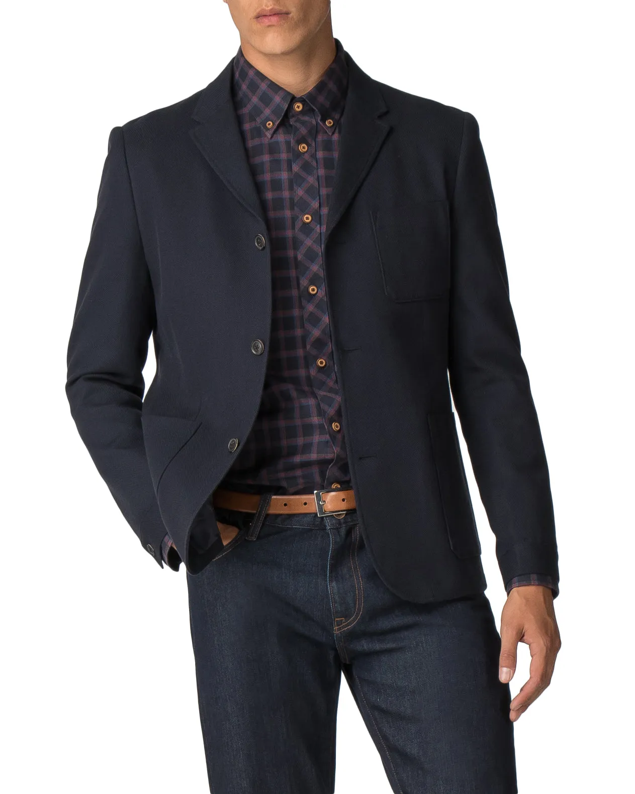 Utility Texture Blazer - Dark Navy sold by Ben Sherman