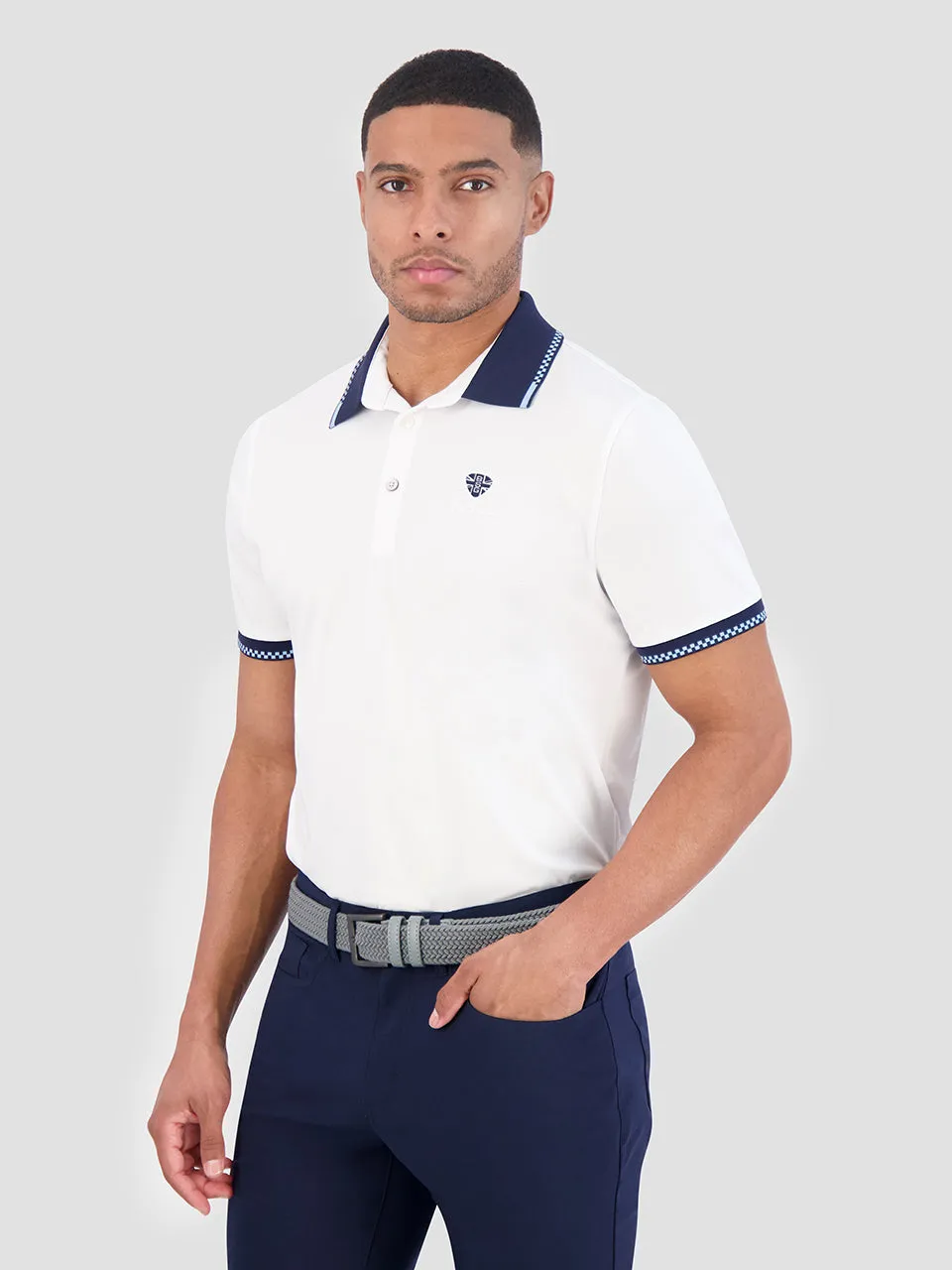 Checker Rib Air Pique Sports Fit Polo - White sold by Ben Sherman product image thumbnail 3