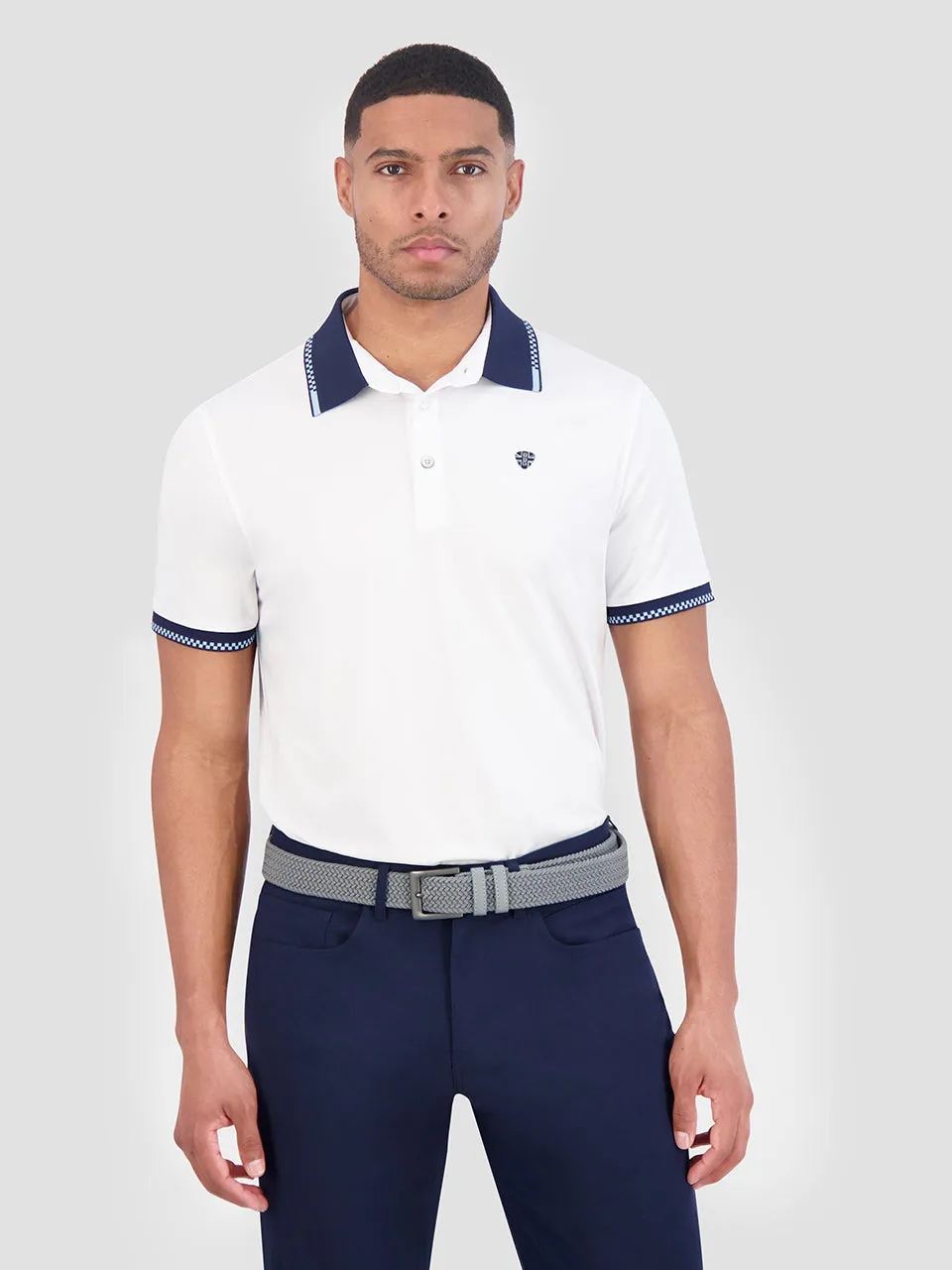 Checker Rib Air Pique Sports Fit Polo - White sold by Ben Sherman product image thumbnail 4