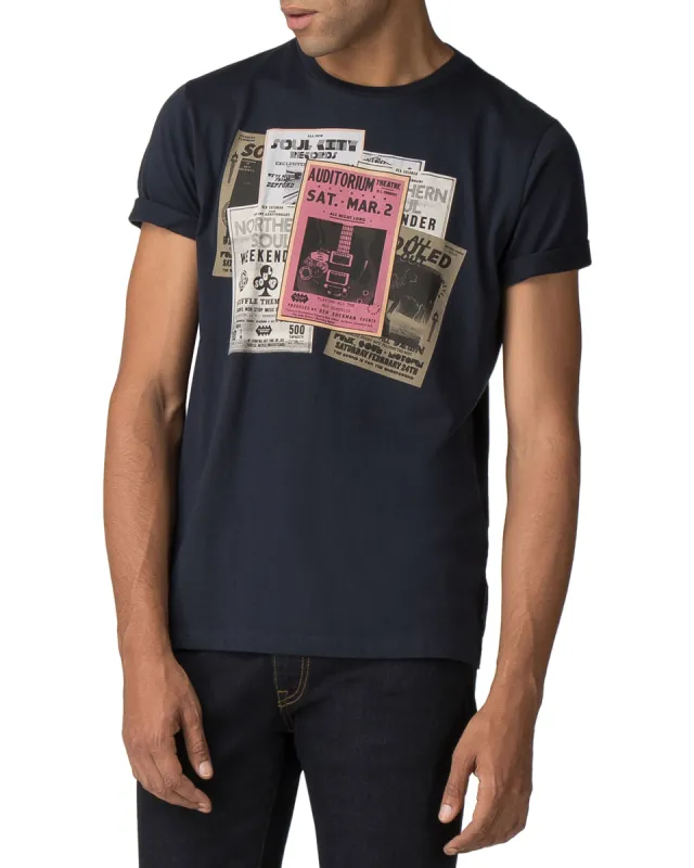 Flyer Art Graphic Tee - Midnight Navy sold by Ben Sherman