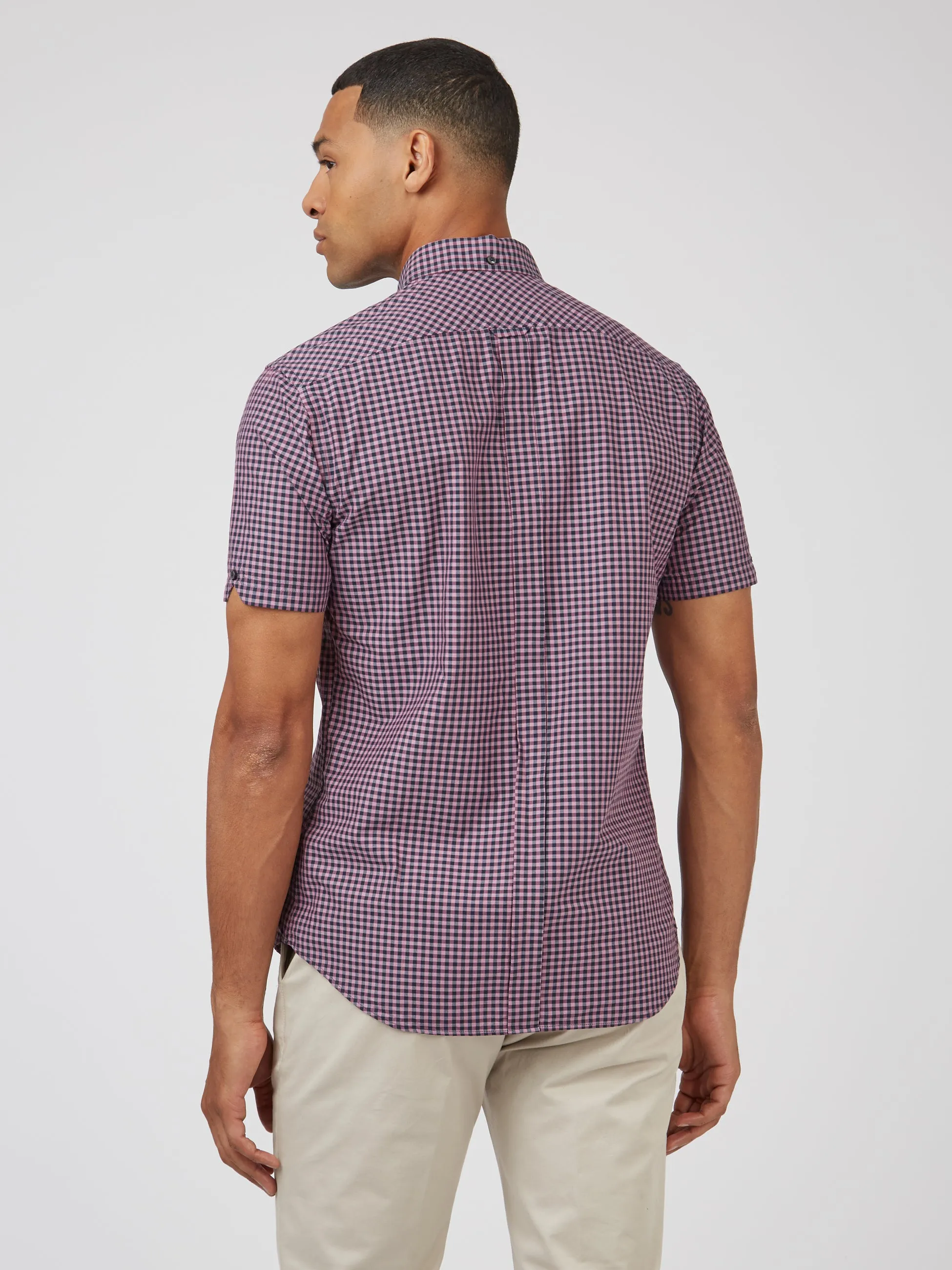 Signature Short-Sleeve Gingham Shirt - Violet sold by Ben Sherman product image thumbnail 5