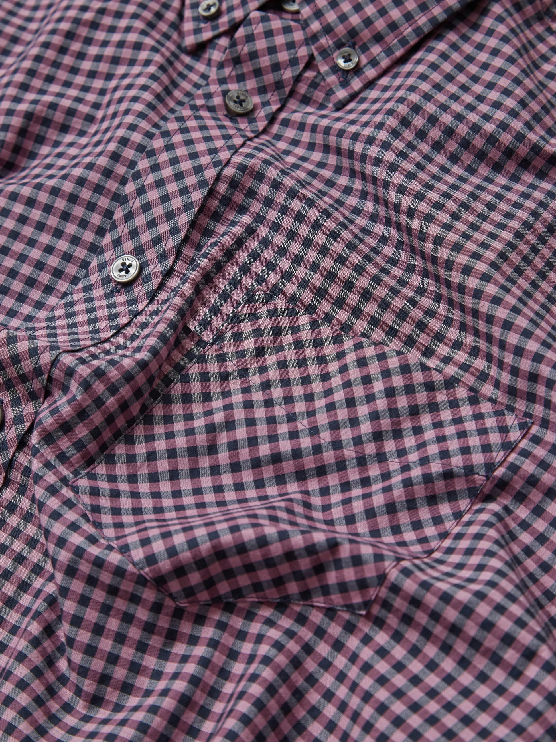 Signature Short-Sleeve Gingham Shirt - Violet sold by Ben Sherman product image thumbnail 4