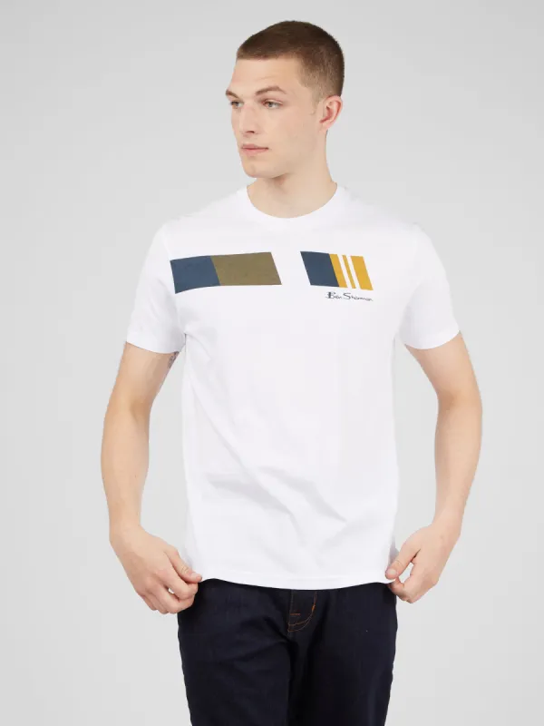 Retro-Stripe Graphic Tee - White sold by Ben Sherman